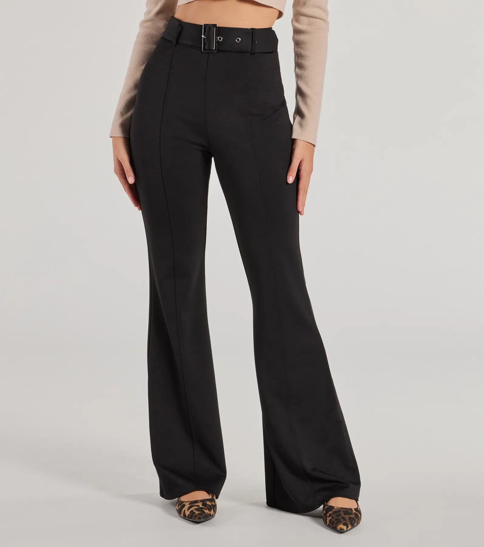 Ultimate Polished Glam Belted Wide Leg Pants