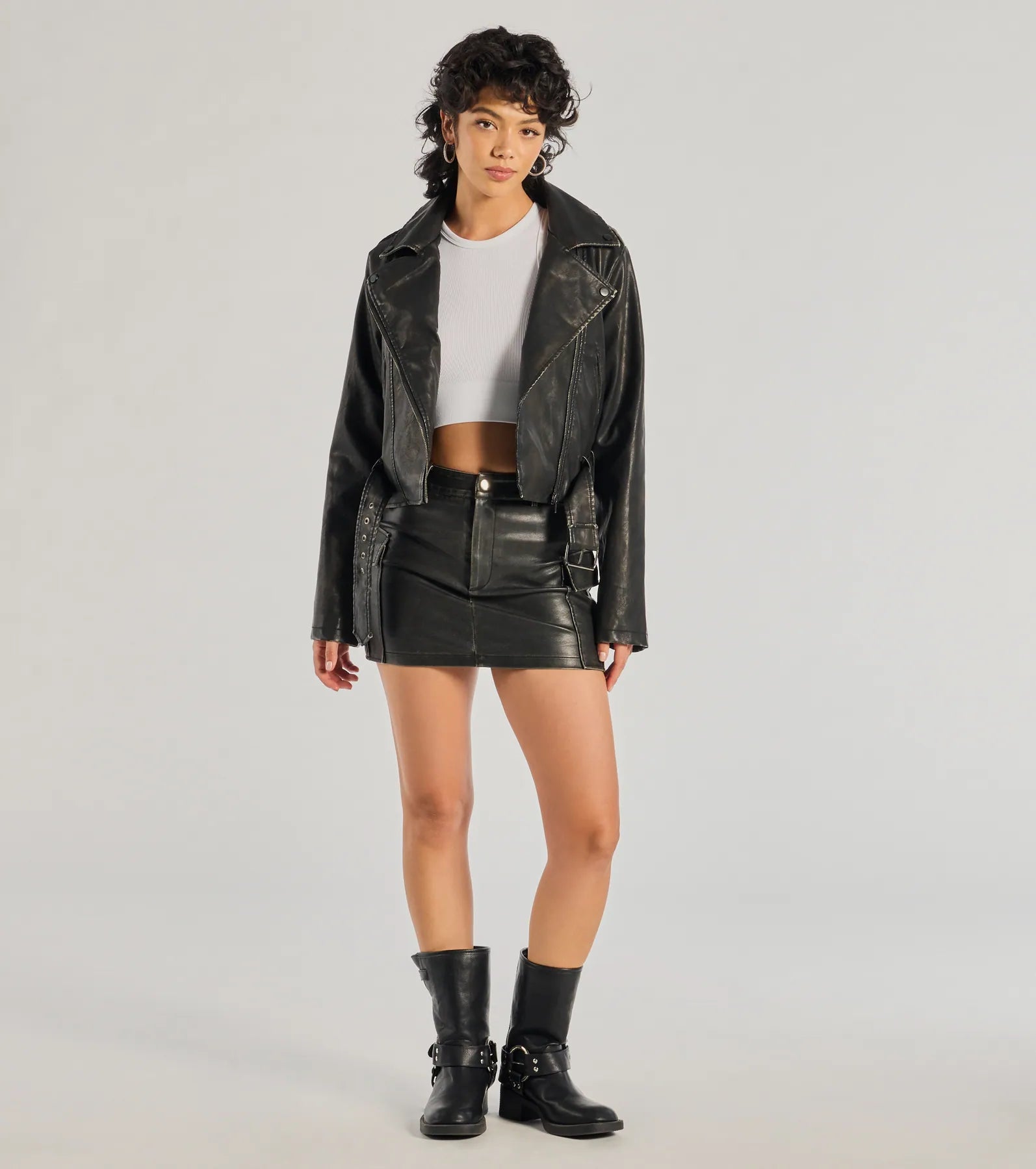 Ultimate Glam Faux Leather Moto Jacket - Shift Into Style