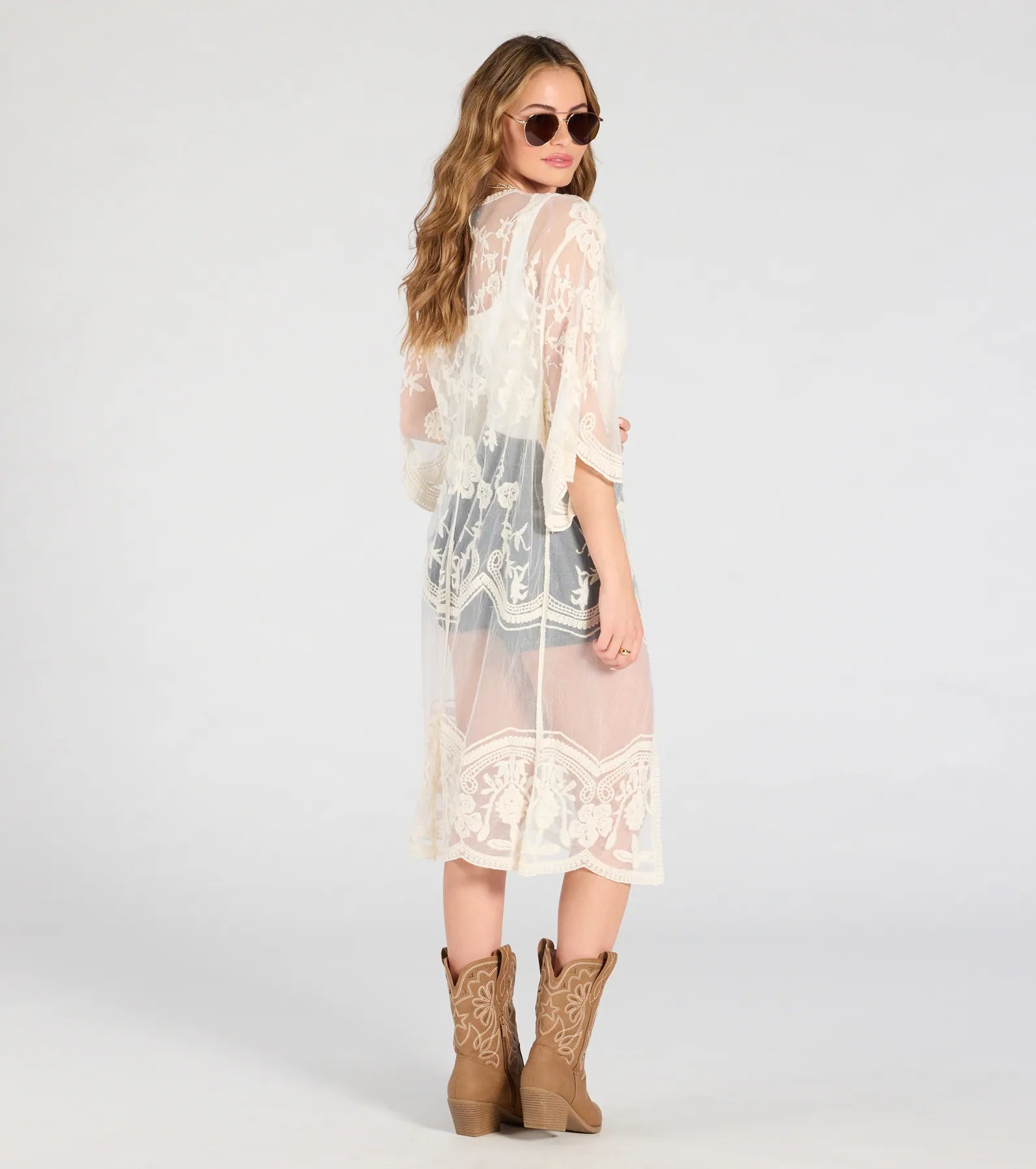 Premium Desert Dreamer Crochet Lace Kimono