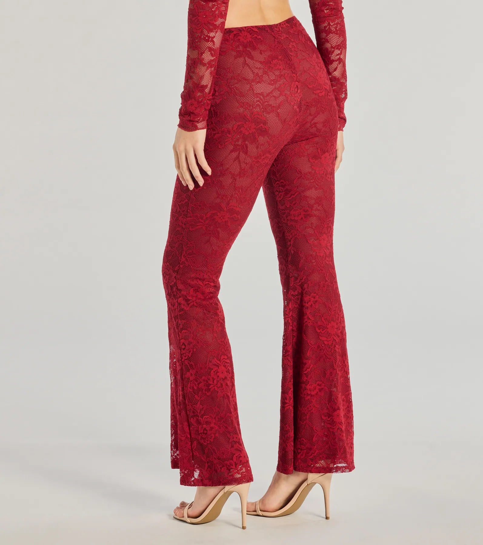 Premium Floral Lace Flared Pants - Ultimate Elegance