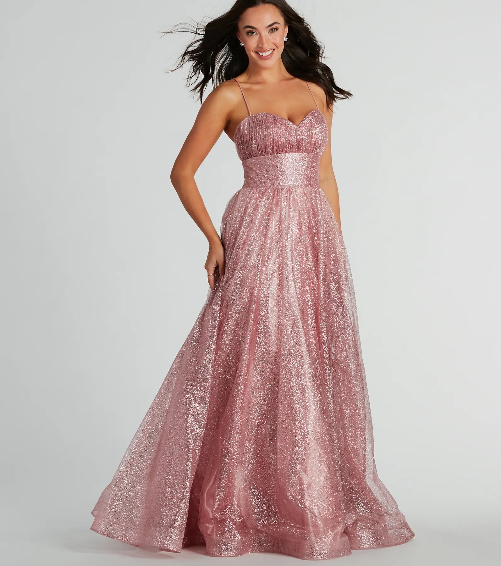 Ultimate Charlie Sweetheart Glitter Lace-Up Gown