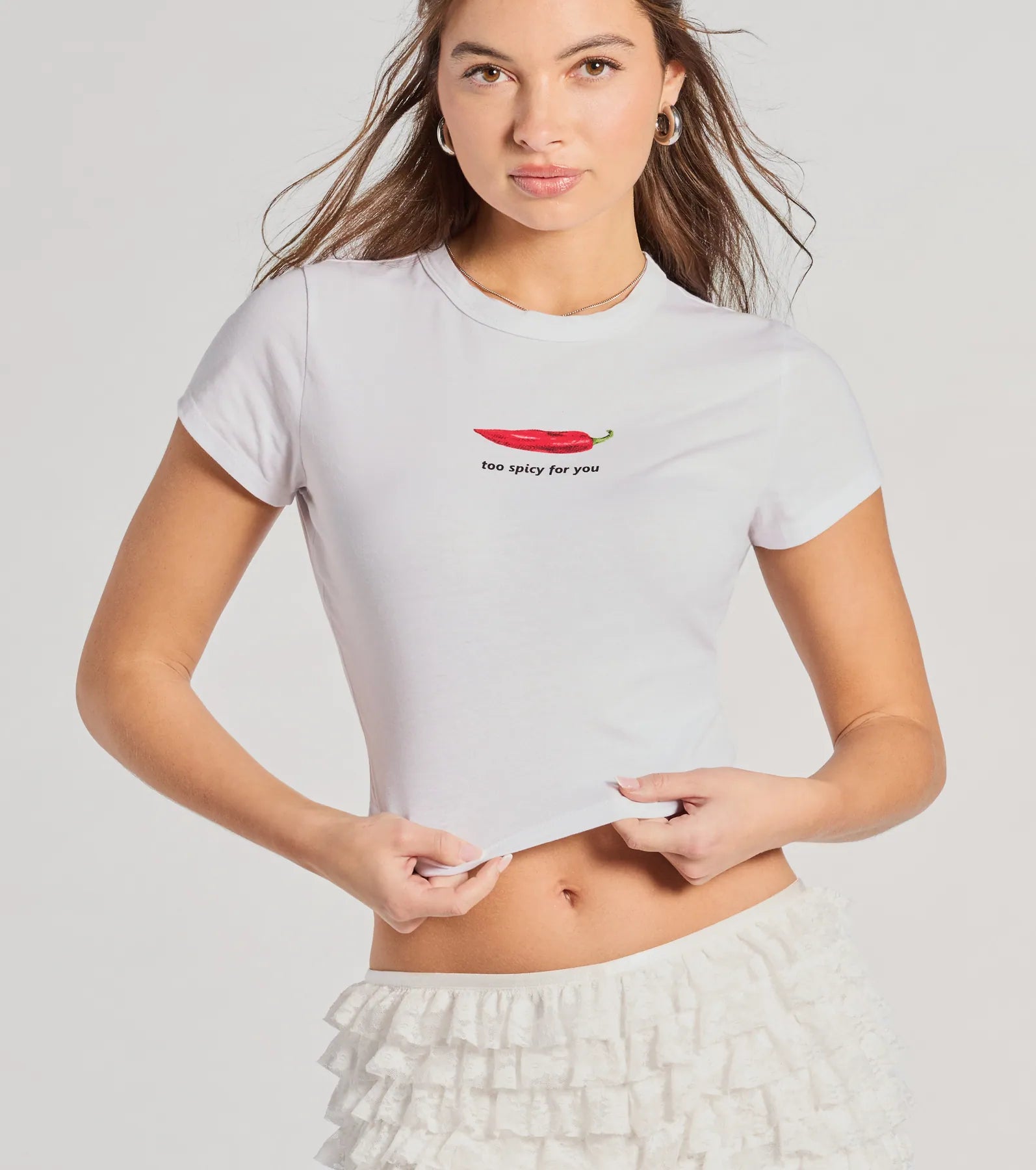 Premium Too Spicy For You Graphic Crop Tee