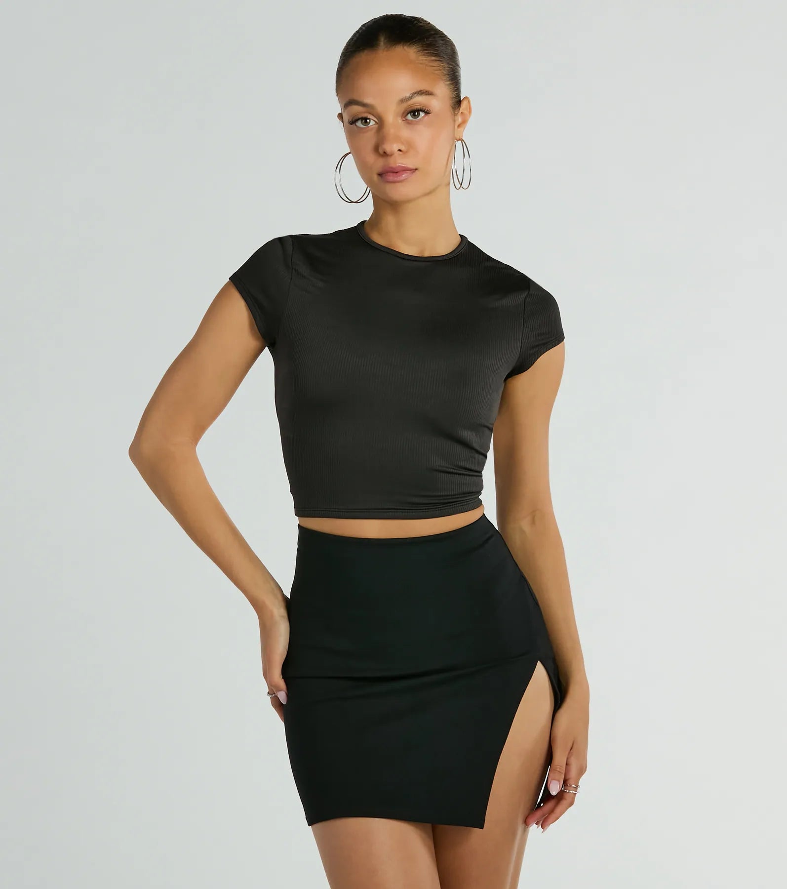 Premium Ponte Mini Skirt with Side Slit - Ultimate Chic Style