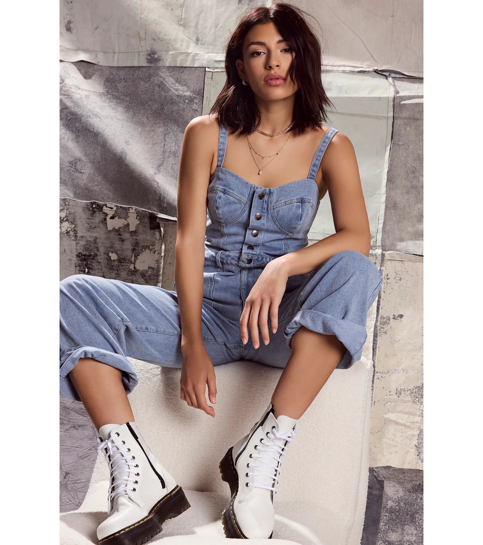 Ultimate Chic Denim Jumpsuit - Wide Leg & Button-Up Style