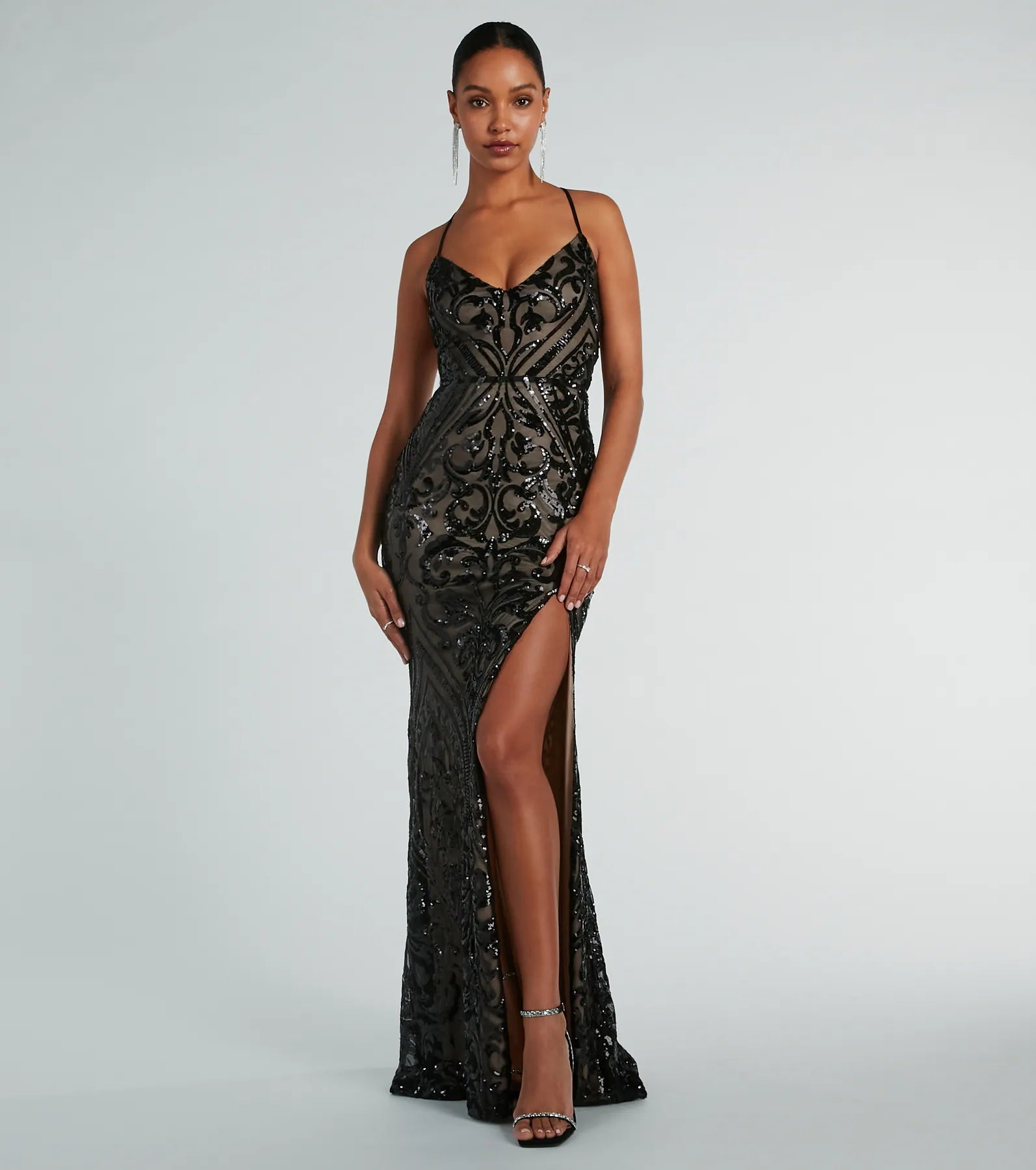 Maura Ultimate Sparkle Lace-Up Mermaid Gown