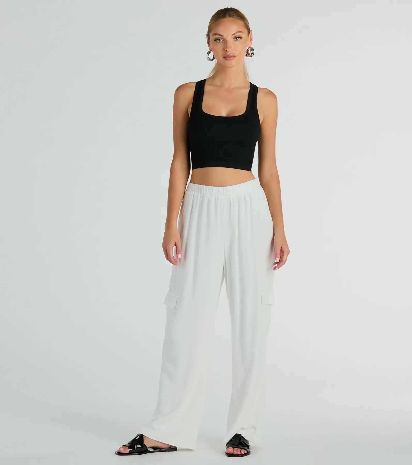 Premium Golden Hour High-Rise Cargo Wide-Leg Linen Pants - Ultimate Comfort & Style