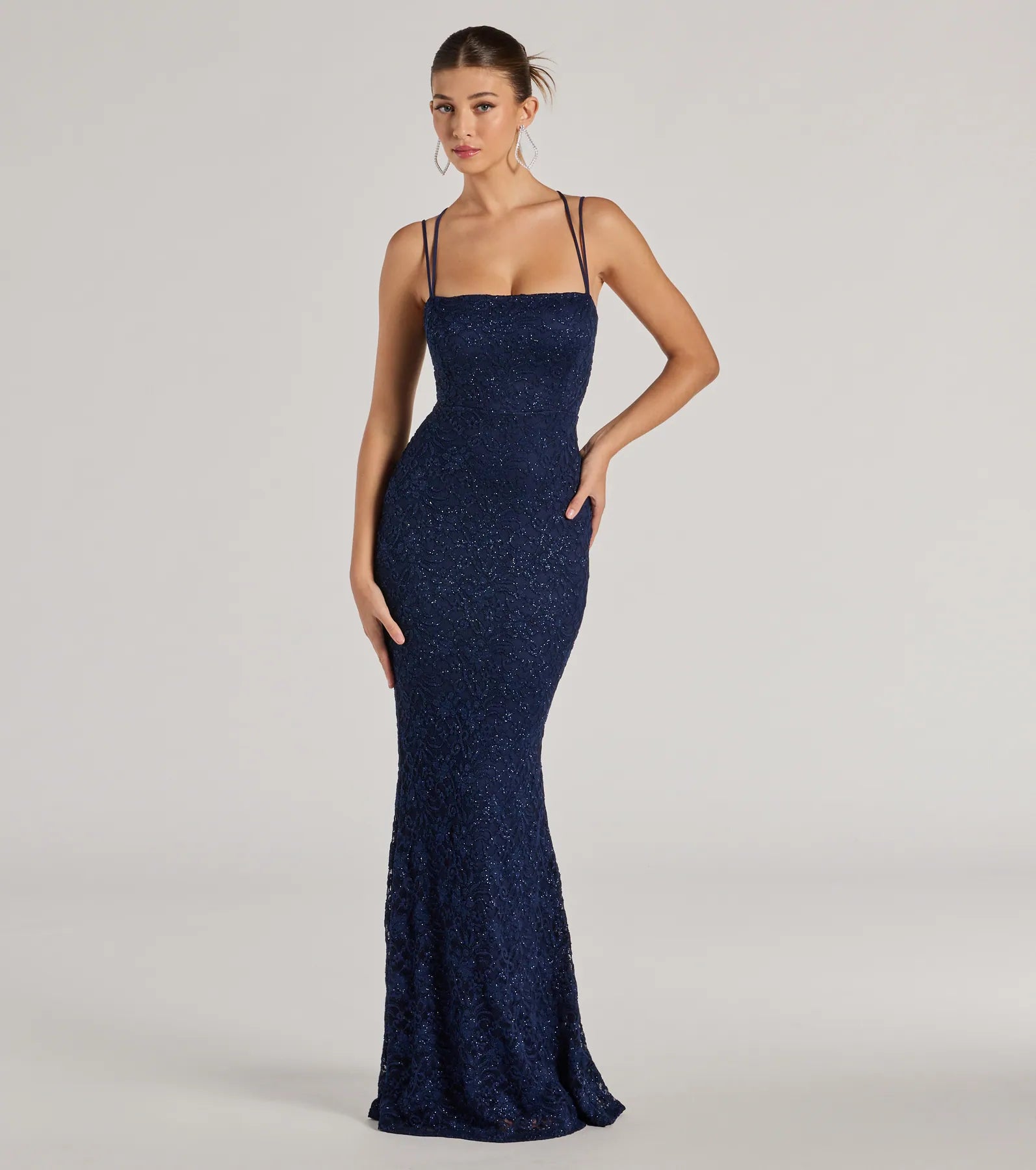 Premium Esme Glitter Lace Mermaid Gown - Ultimate Formal Dress