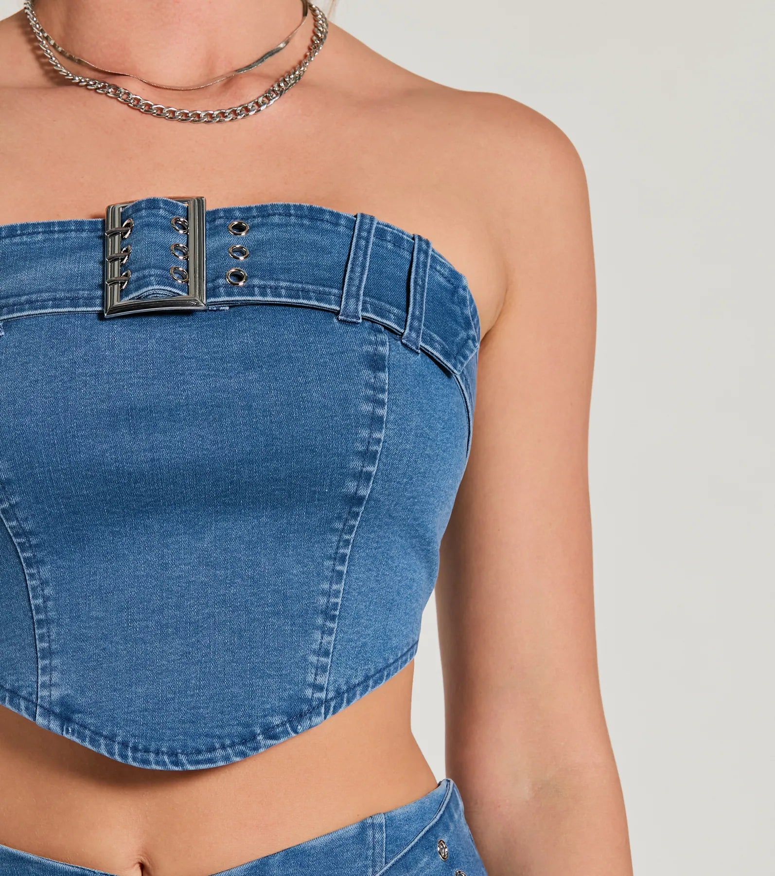 Premium Daily Vibe Strapless Denim Crop Top - Ultimate Style Upgrade