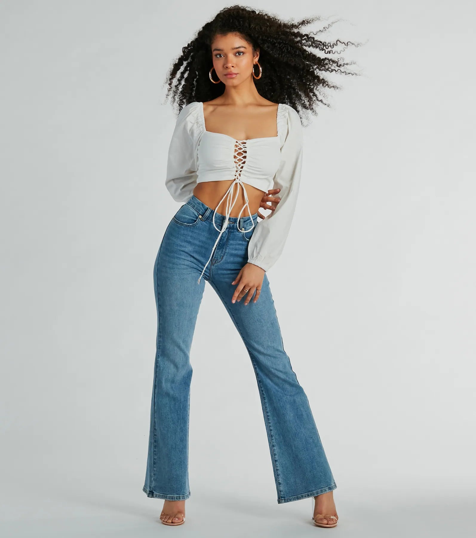 Ultimate Laced-Up Crop Blouse | Stylish & Adjustable