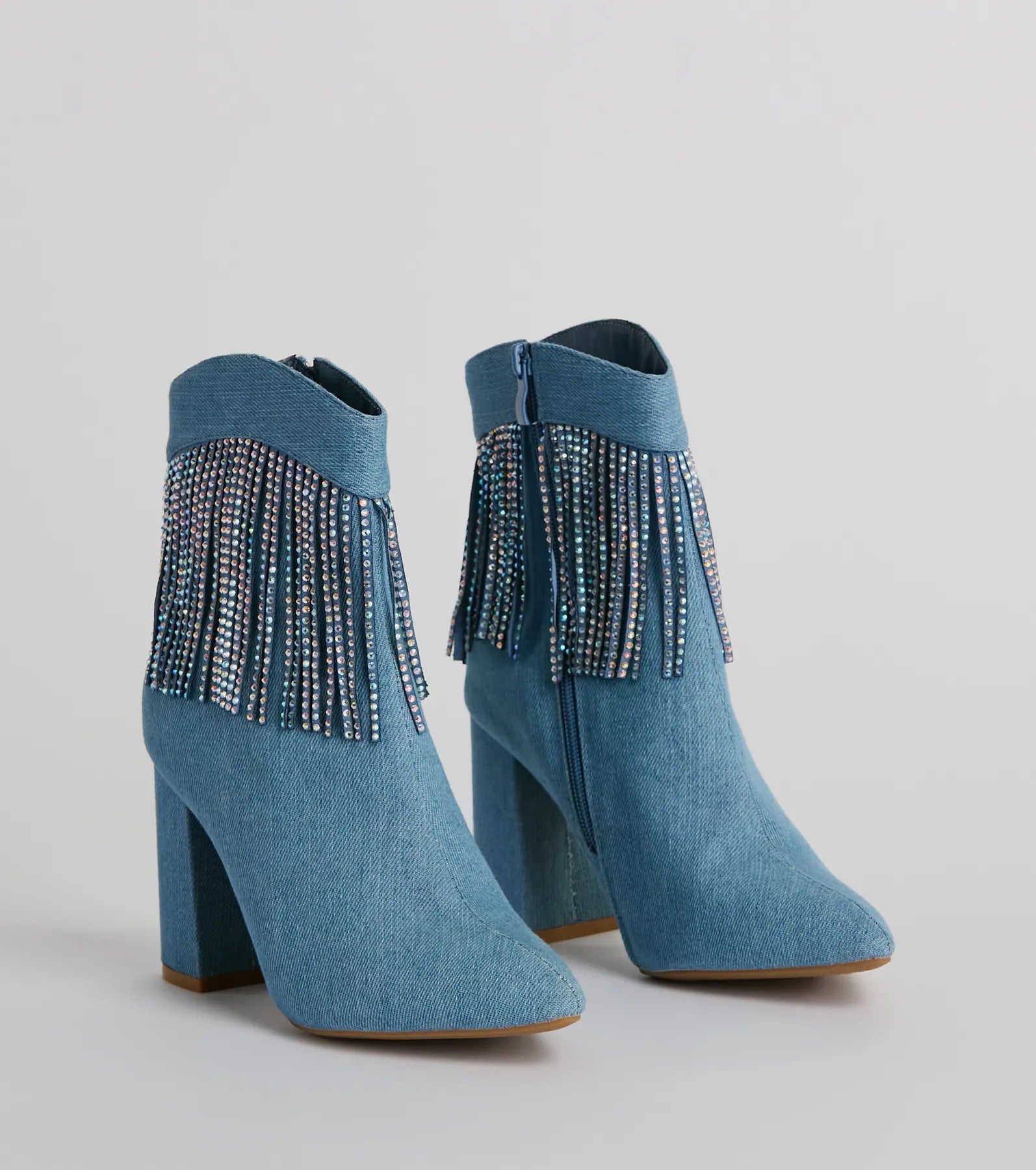 Ultimate Glam Rhinestone Fringe Western Booties