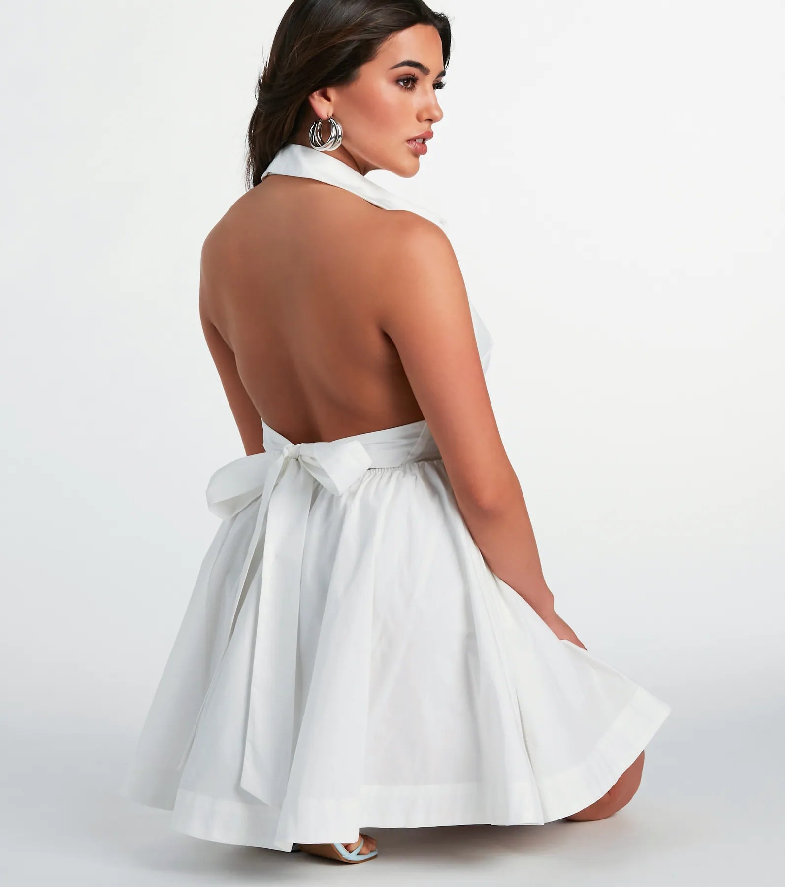 Ultimate Sunny Afternoons Open Back Skater Dress - Flirty & Feminine