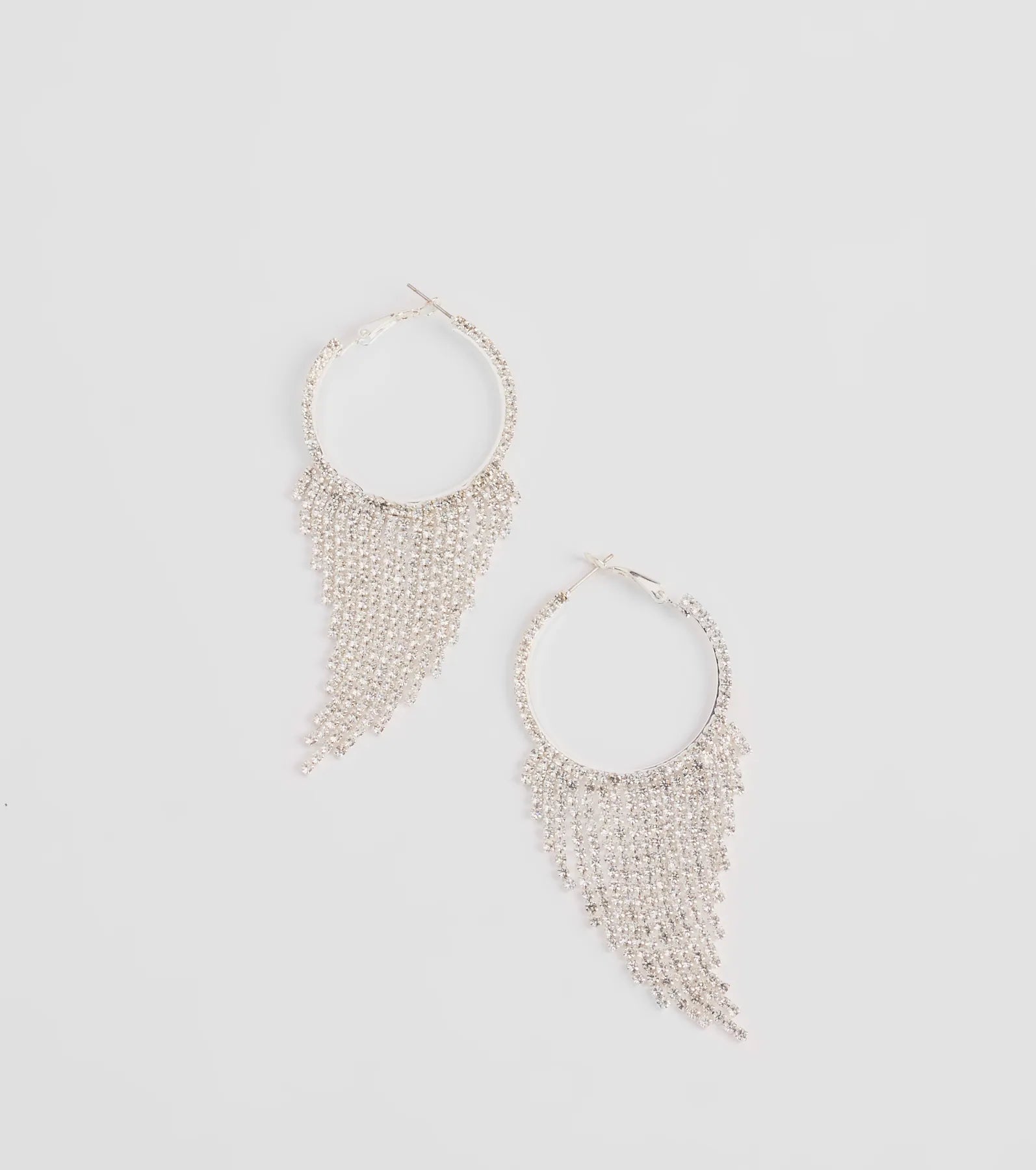 Ultimate Glam Rhinestone Fringe Hoop Earrings