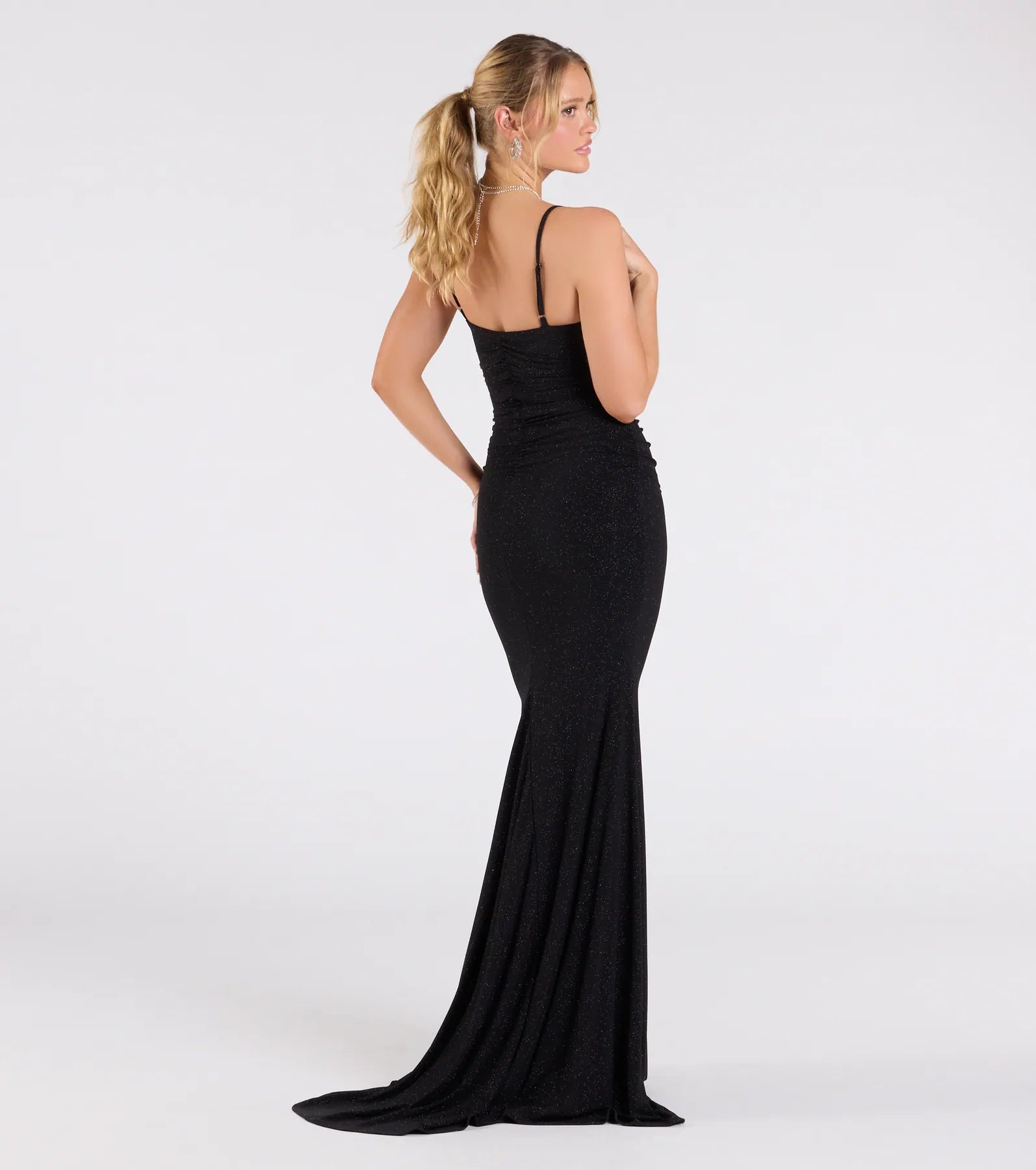 Ultimate Glamour: Corrina Cowl Neck Mermaid Glitter Dress