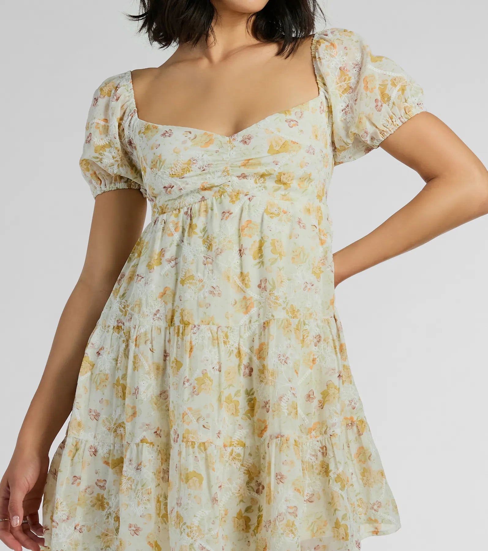 Ultimate Floral Eyelet Babydoll Dress - Captivating Cutie Edition