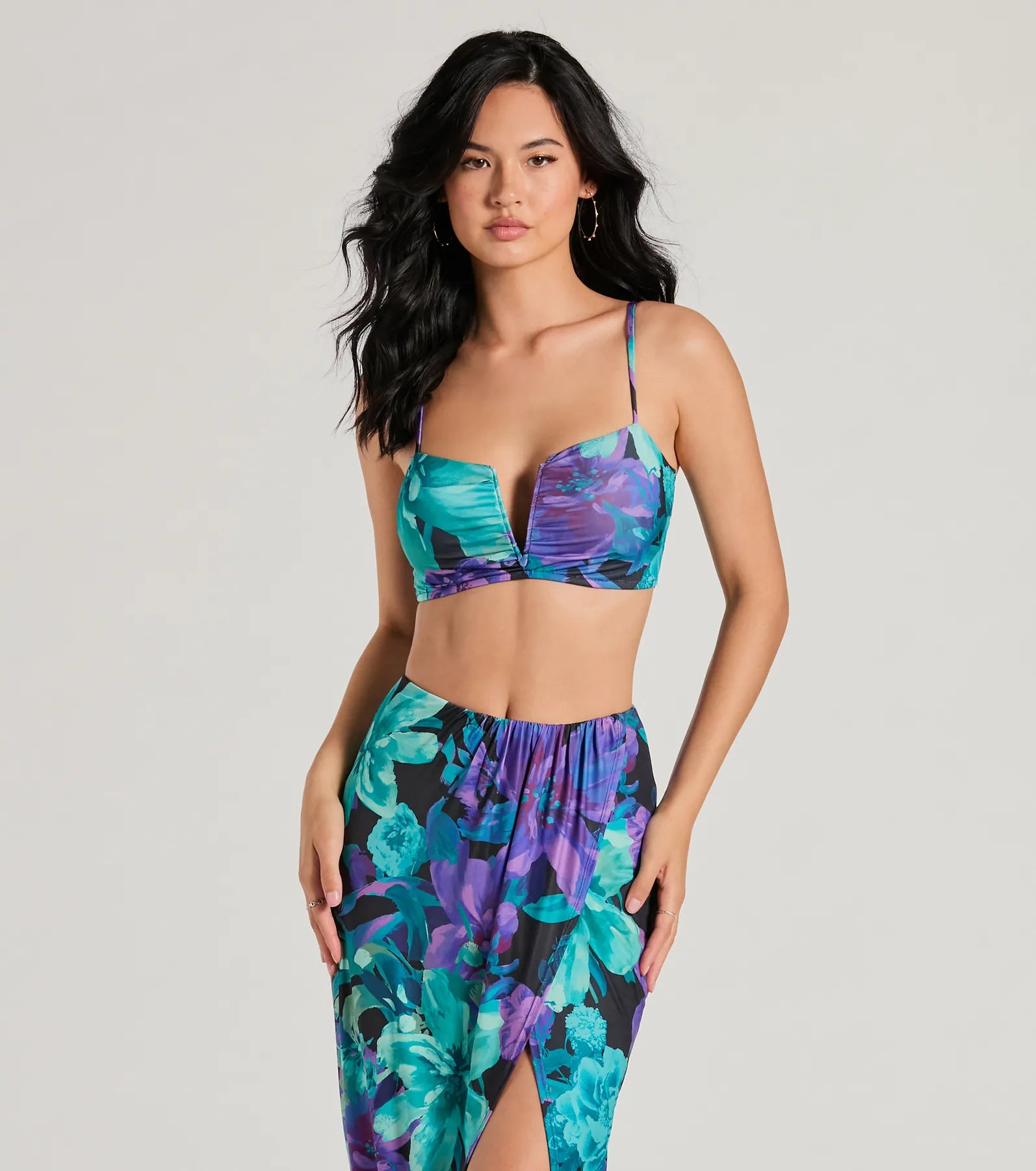 Ultimate Tropical Vacation Crop Top with Tie-Back Design