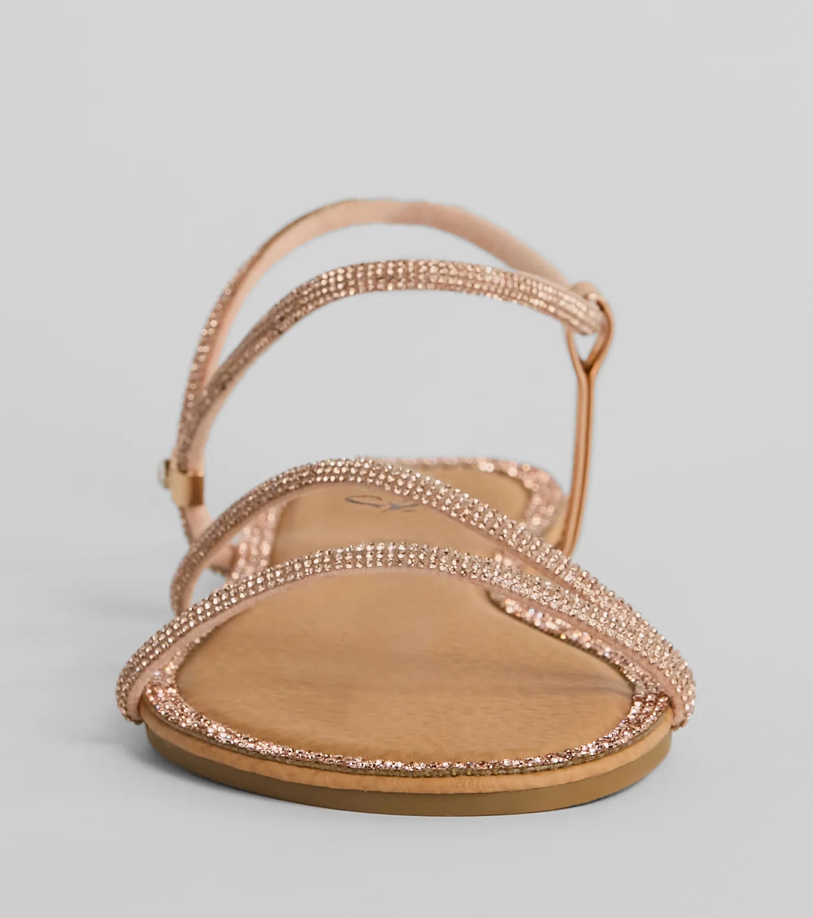 Ultimate Glamour Steps: Rhinestone-Embellished Flat Sandals