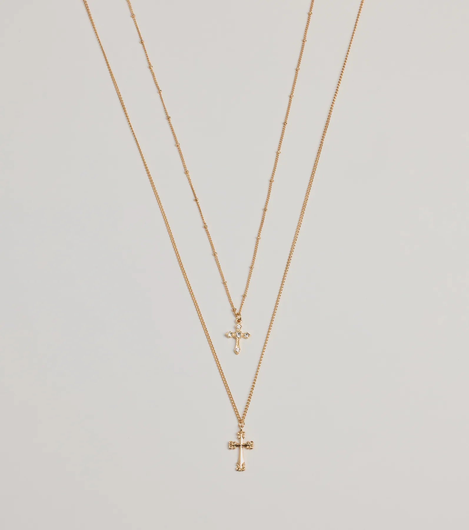 Ultimate Joyful Glam Layered Cross Charm Necklace