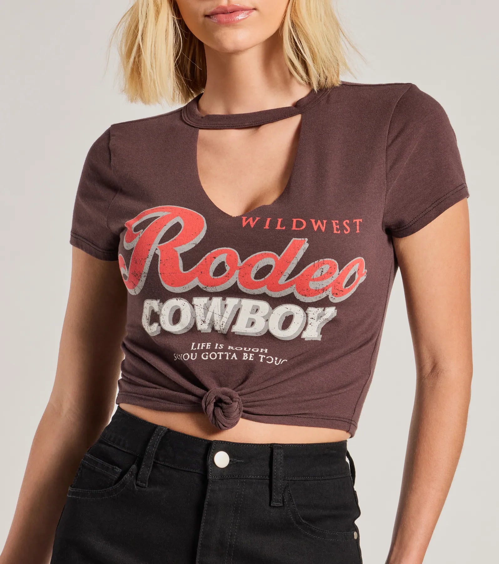 Premium Rodeo Cowboy Graphic Crop Tee