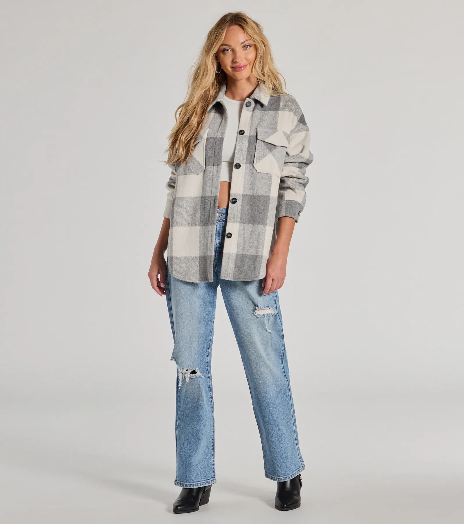 Premium Cozy Season Plaid Shacket - Ultimate Relaxed Fit