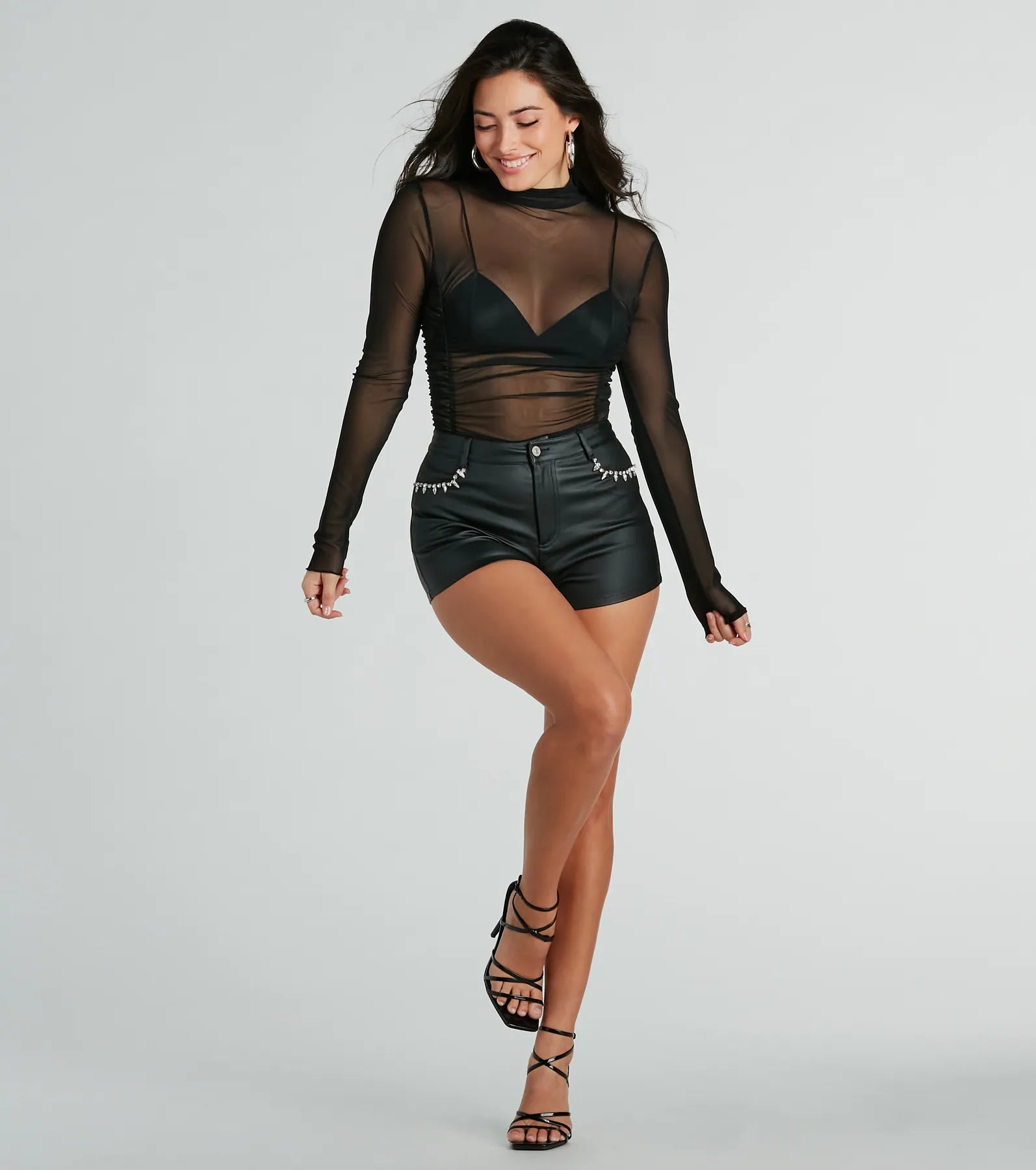 Ultimate Sheer Mesh Bodysuit - Notice Me Long Sleeve