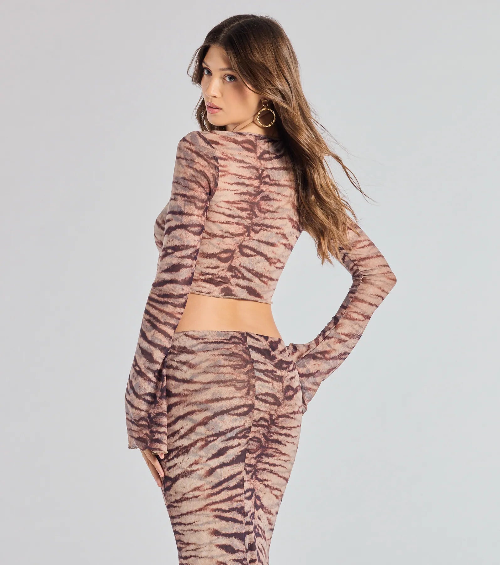 Ultimate Strut It Out Abstract Zebra Tie-Front Top