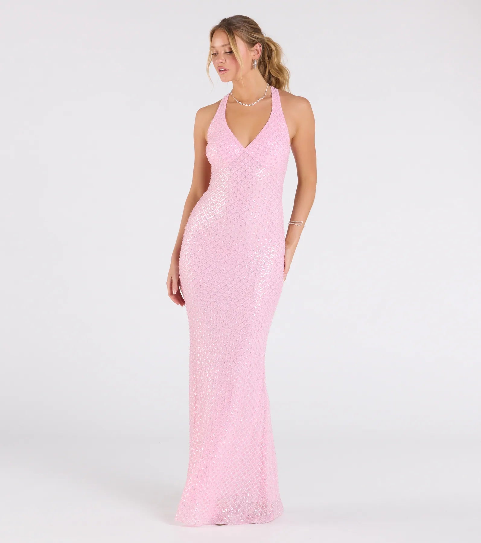 Vanessa Ultimate Glam Open Back Sequin Mermaid Dress