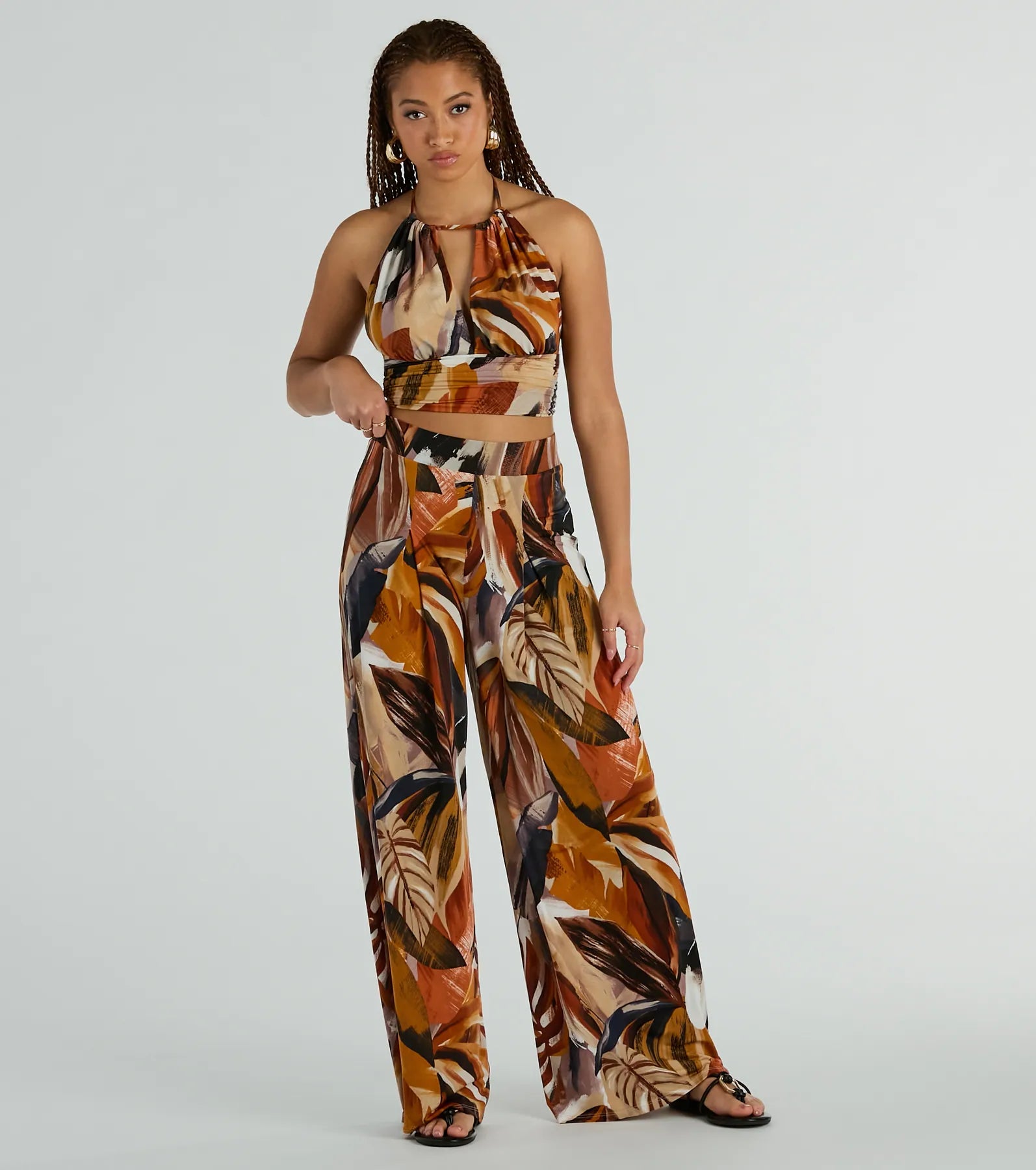 Ultimate Tropical Escape Wide-Leg Knit Pants