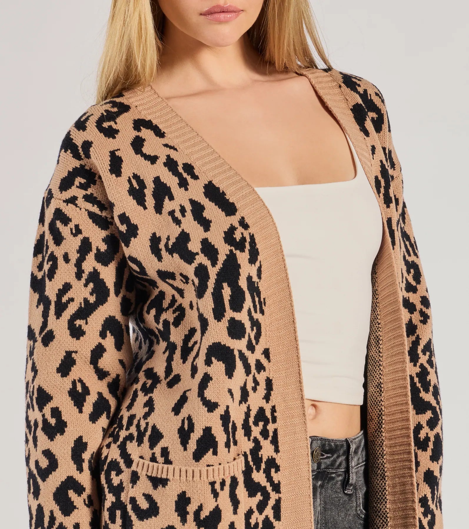 Ultimate Fierce Vibes Leopard Print Knit Duster Coat