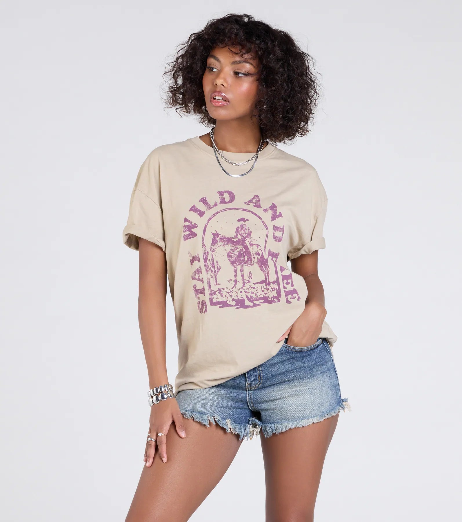 Premium Stay Wild Oversized Graphic Tee - Ultimate Casual Style