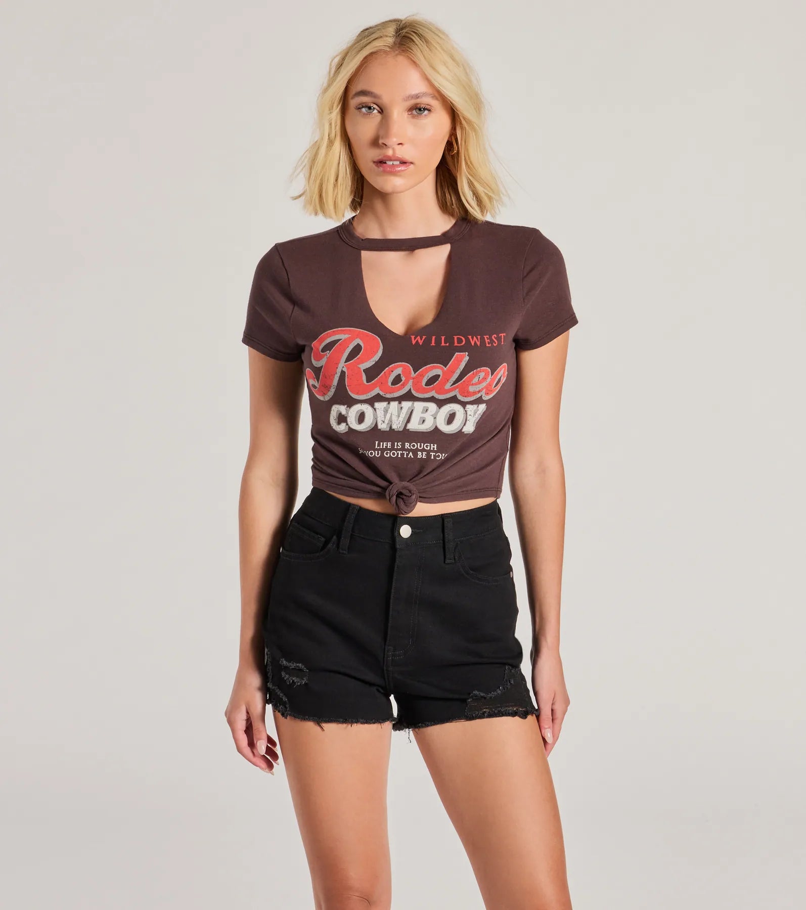 Premium Rodeo Cowboy Graphic Crop Tee