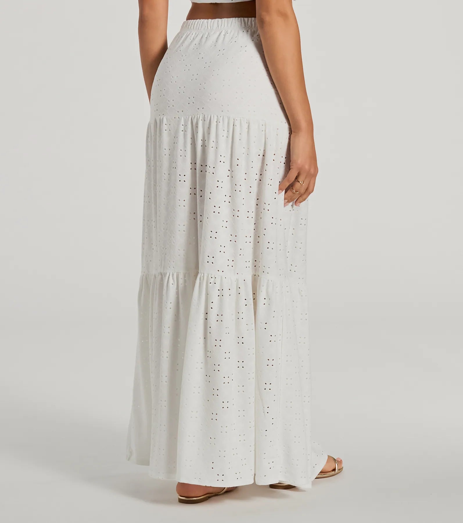 Ultimate Summer Vibe High-Rise Eyelet Maxi Skirt