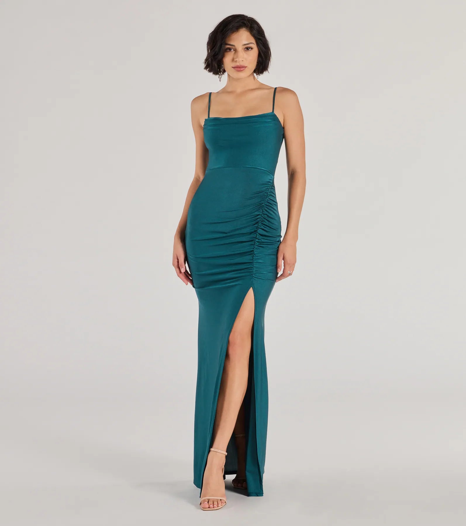 Premium Marsha Mermaid Evening Gown with Cowl Neck