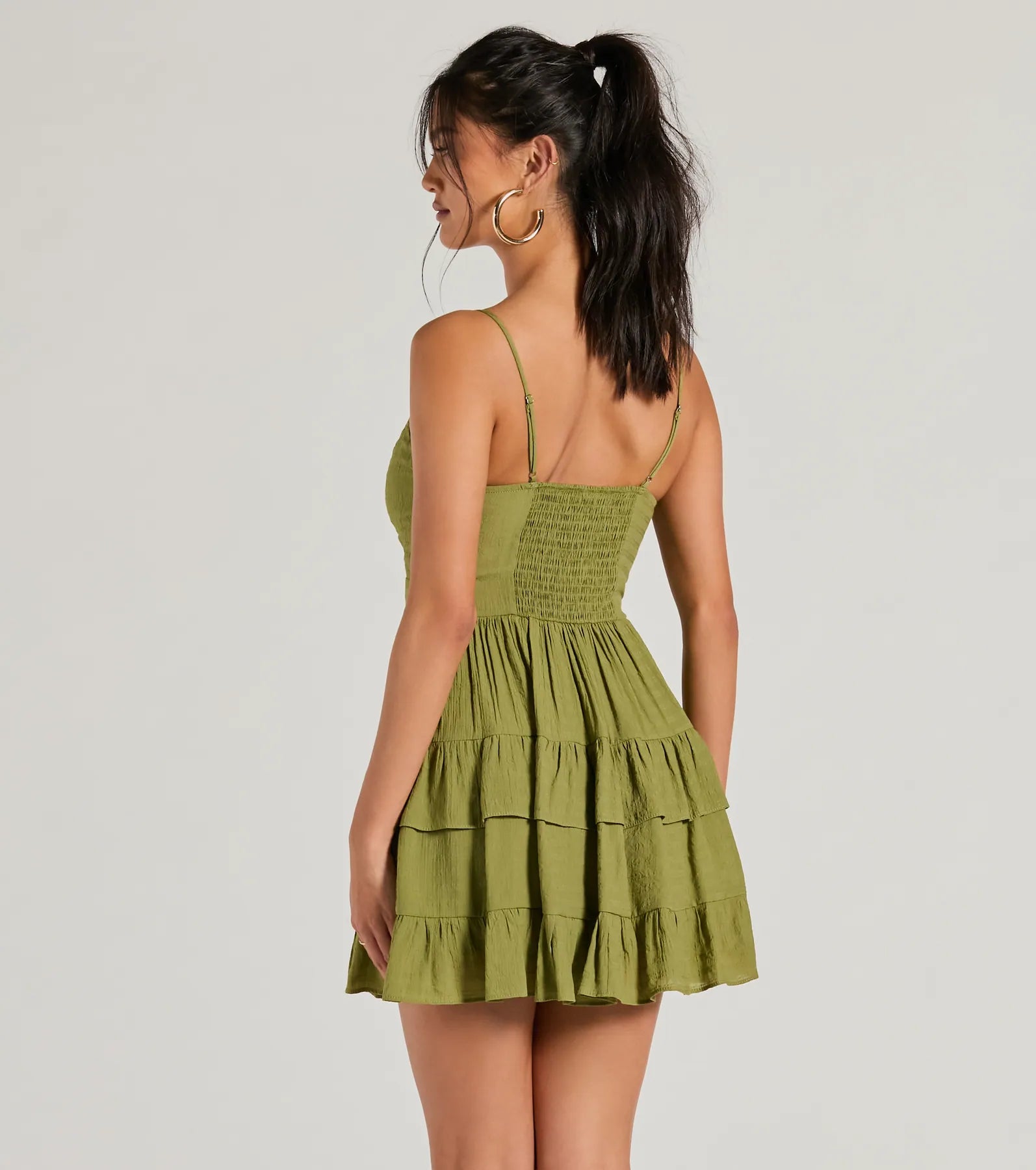 Ultimate Charm Tie-Front Ruffled Skater Dress