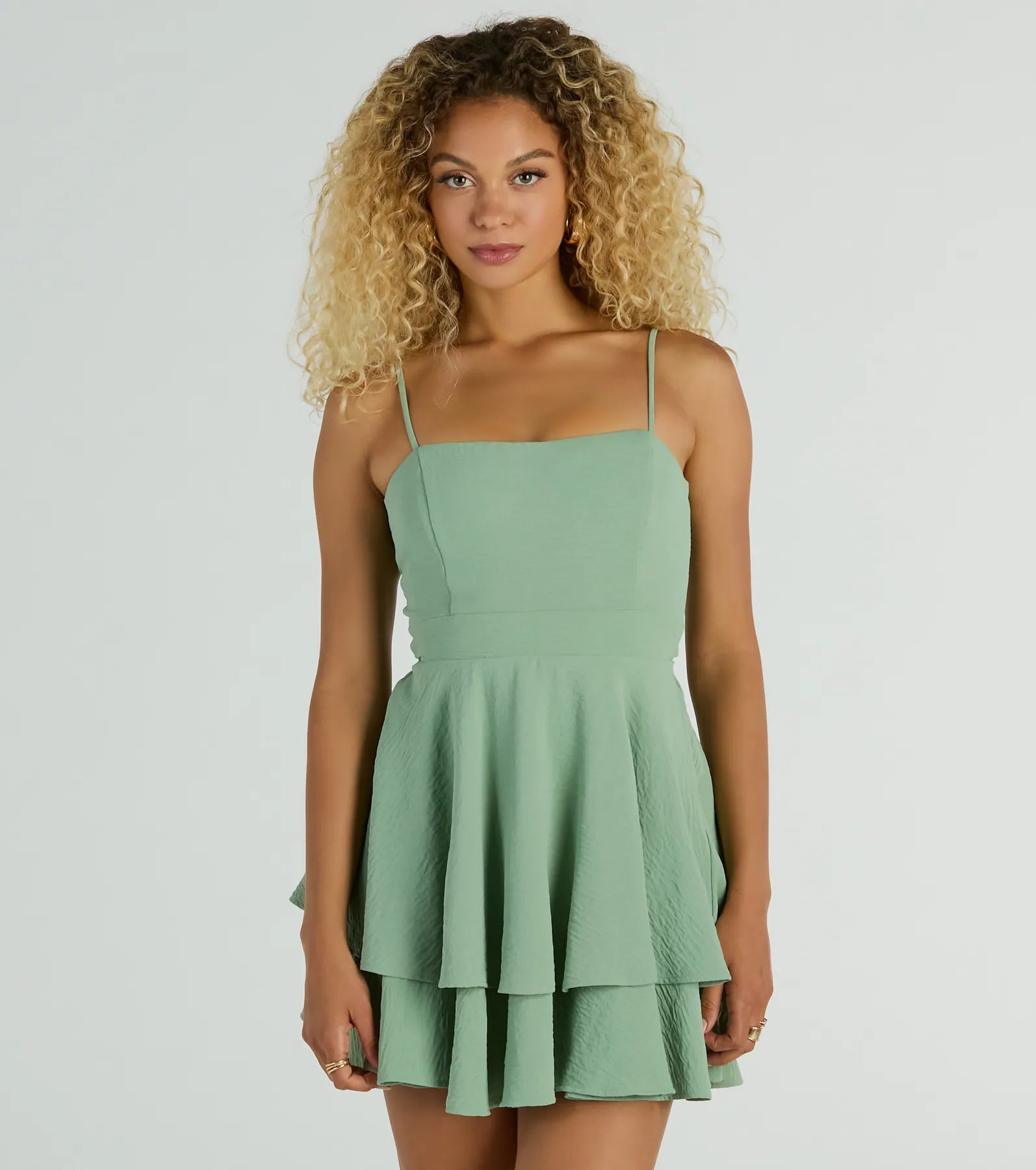 Ultimate Divine Cutie Tie-Back Ruffled Skater Dress