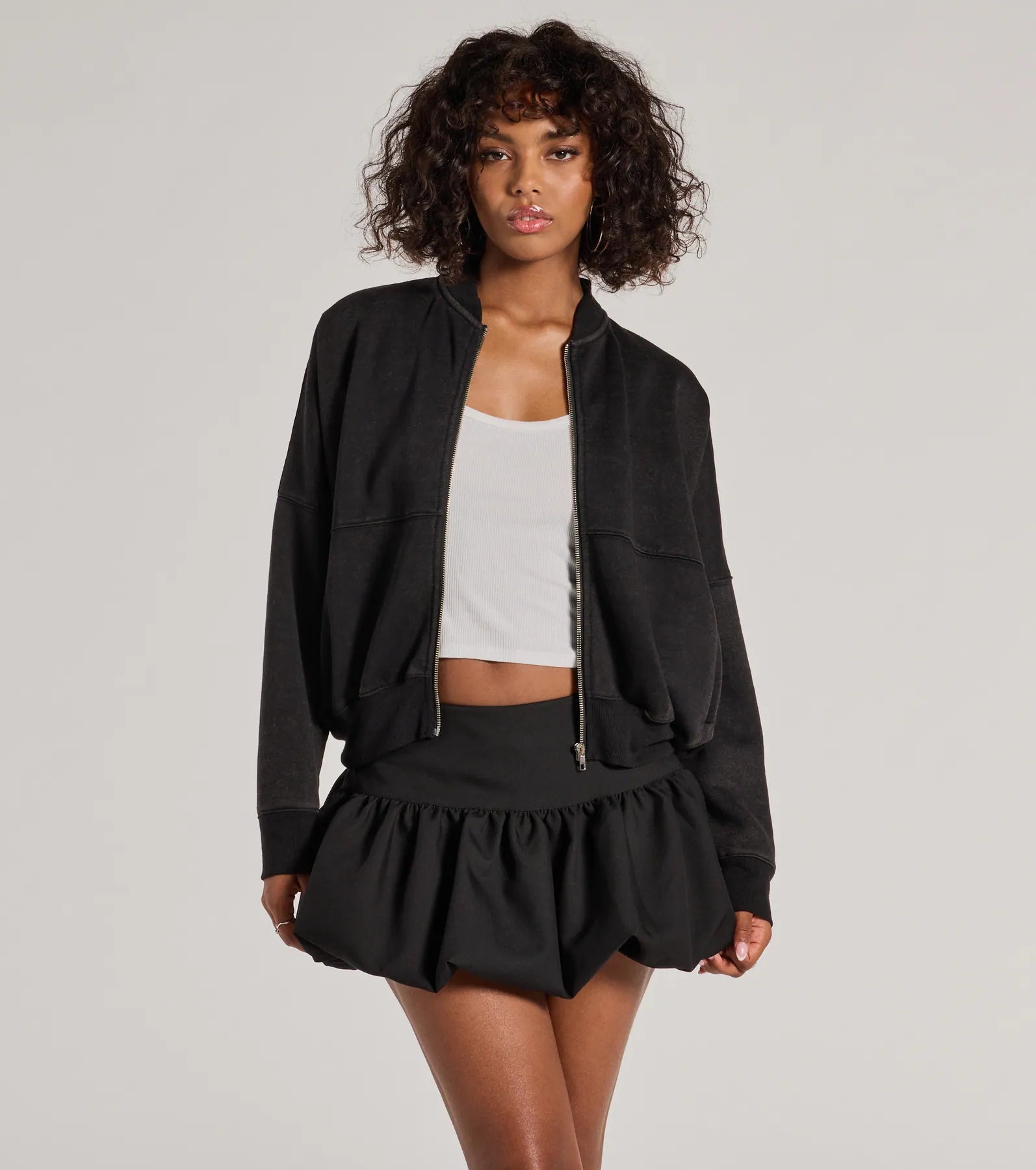 Ultimate Effortless Slay Fleece Zip-Up Bomber Jacket