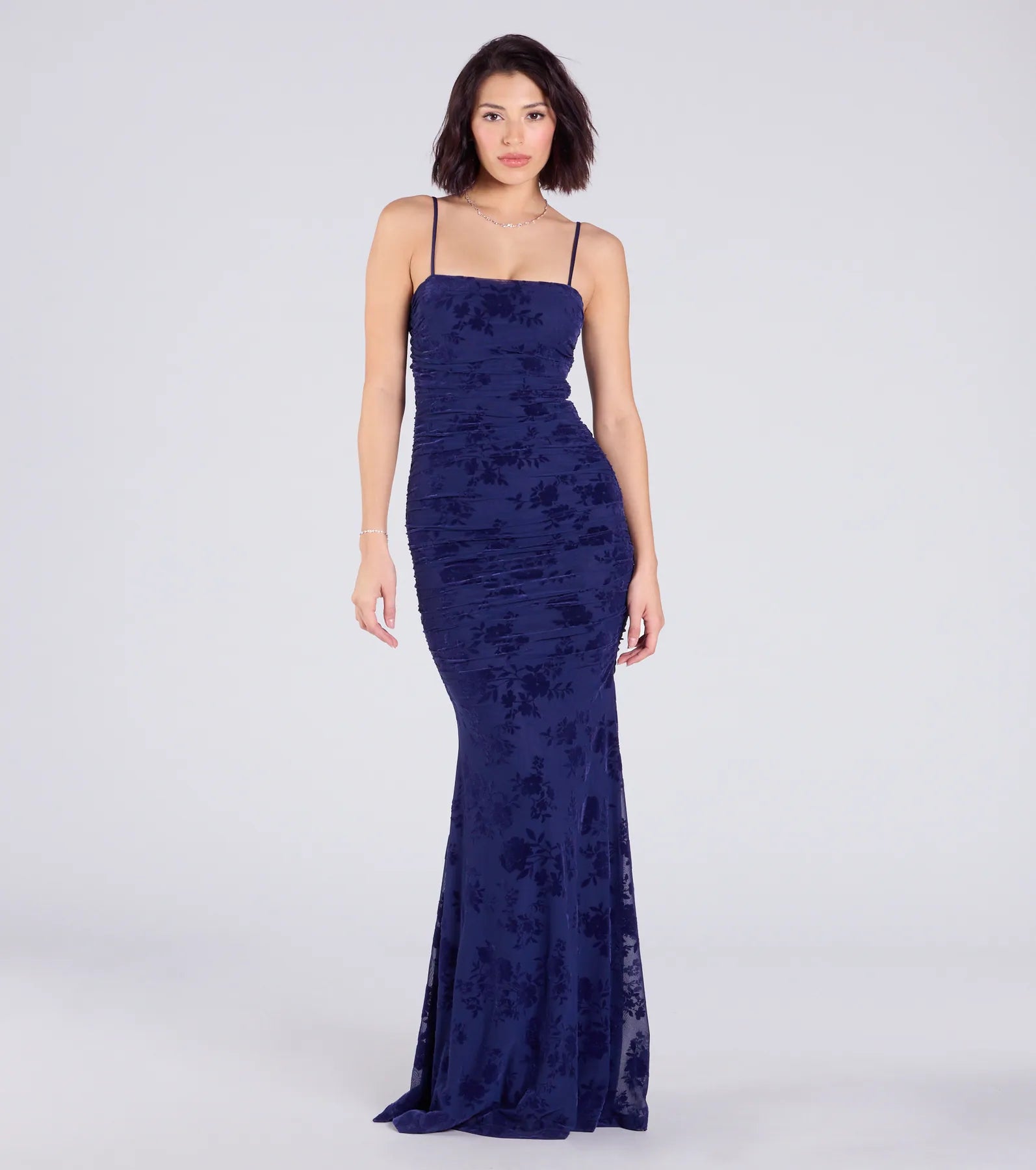 Premium Jaymie Floral Velvet Mermaid Gown - Ultimate Formal Elegance