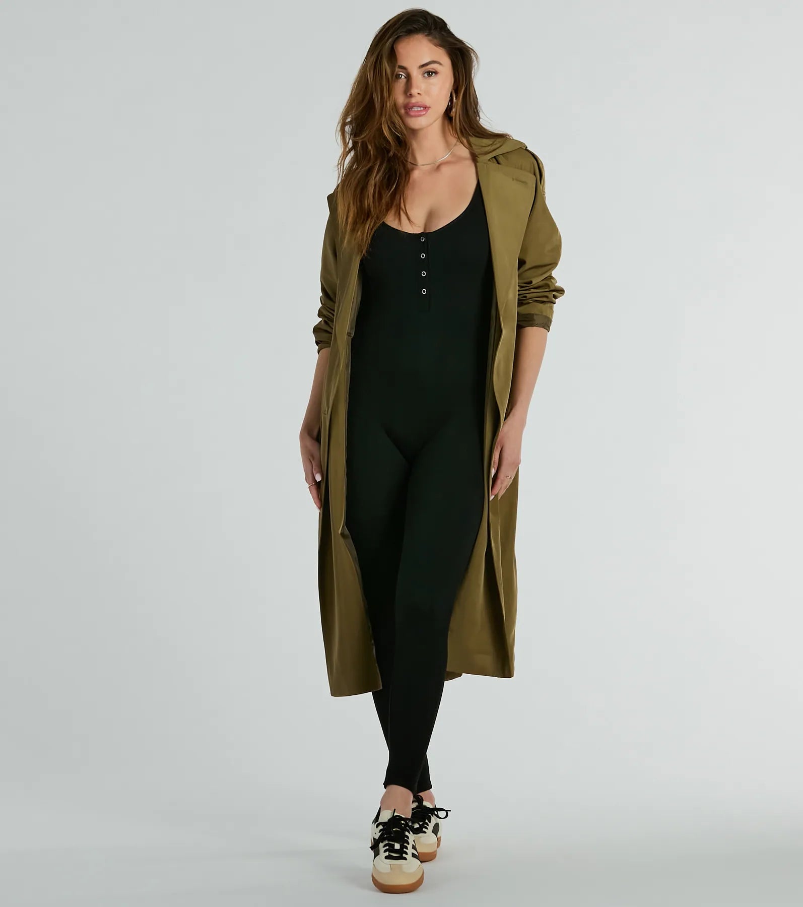 Ultimate Weekend Cozy Henley Jumpsuit - Skinny Leg Design