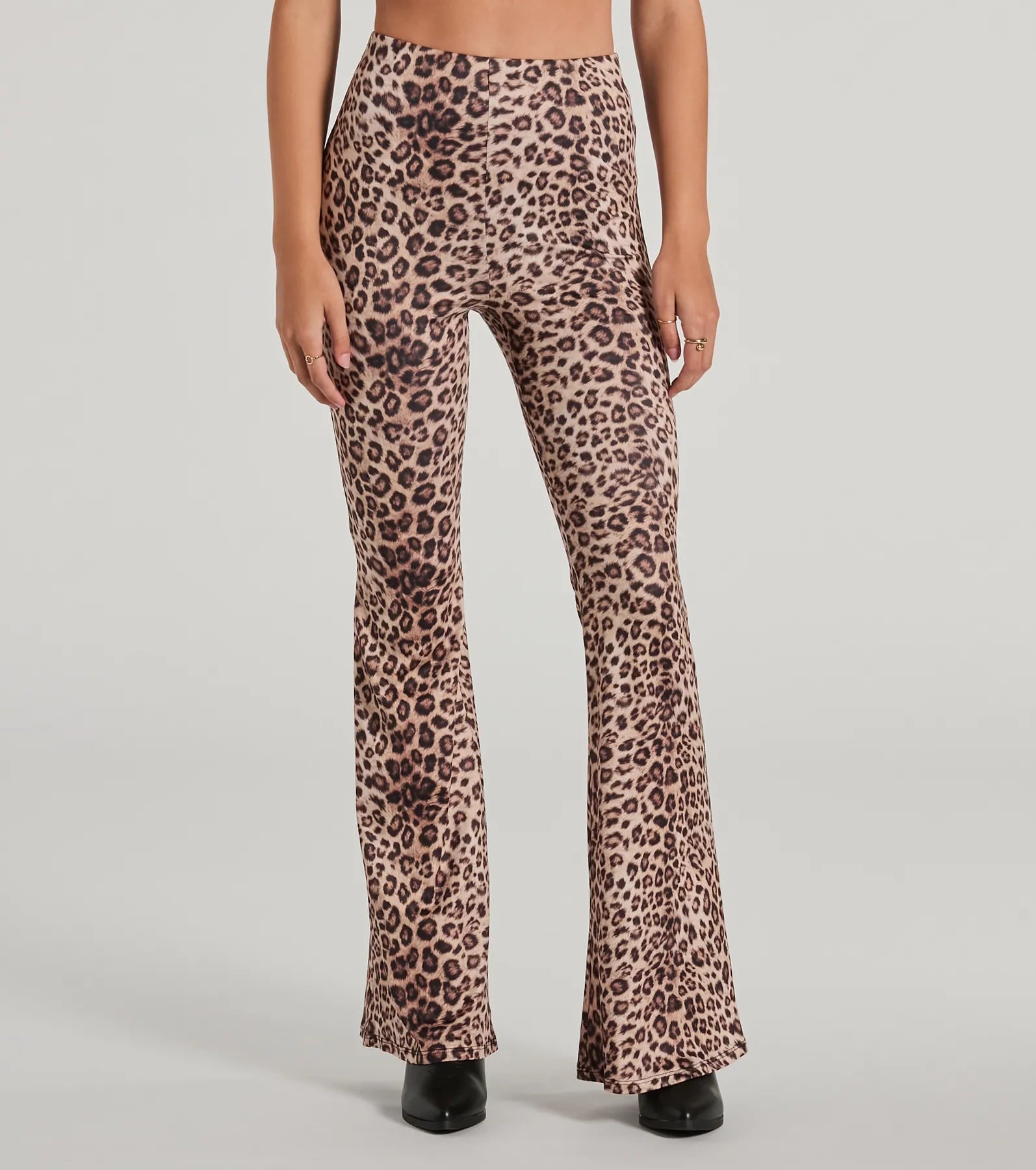 Ultimate Wild Side Leopard Flare Pants - High Rise & Stretchy