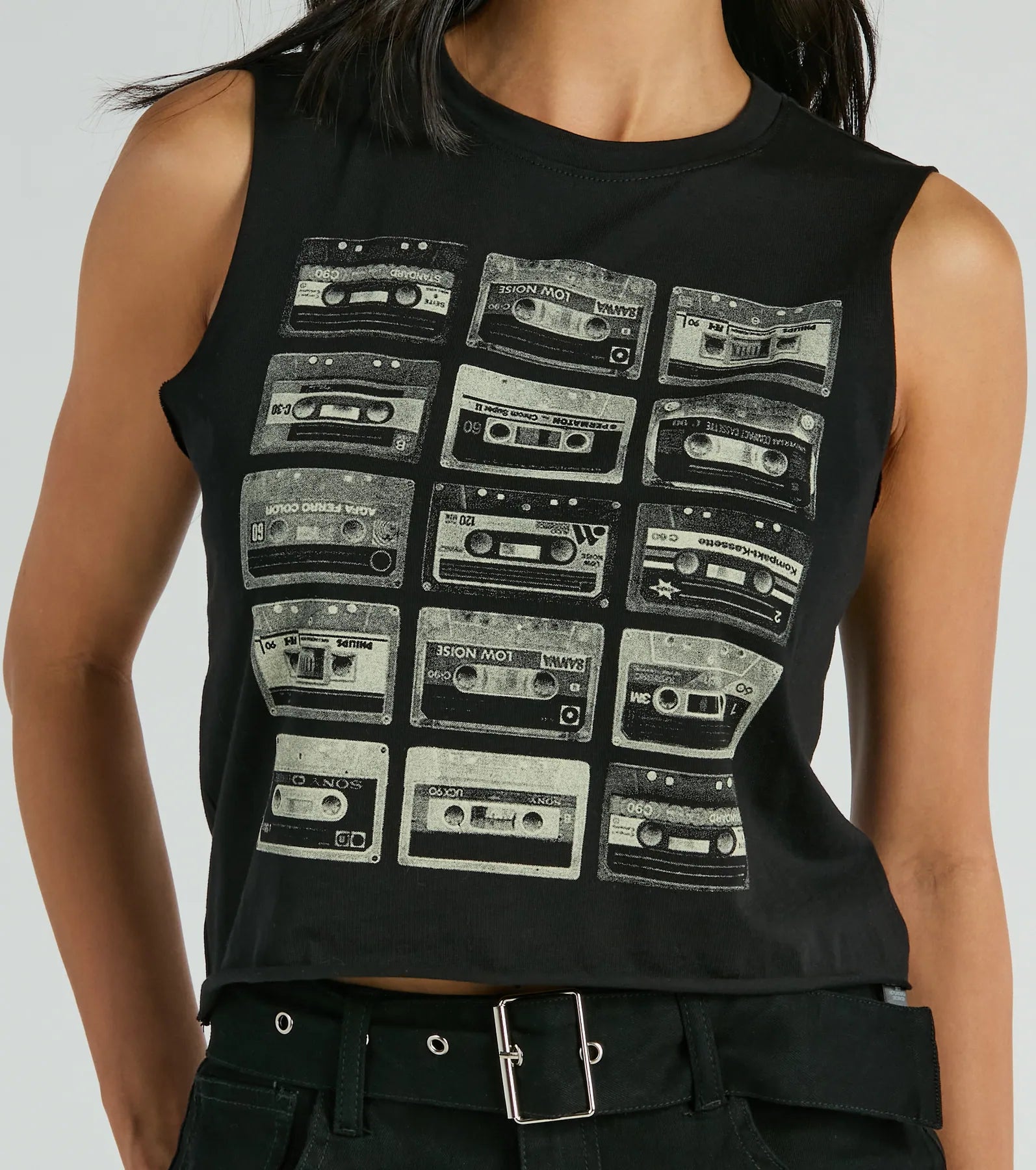 Premium Retro Cassette Graphic Muscle Tee - Ultimate Vintage Style