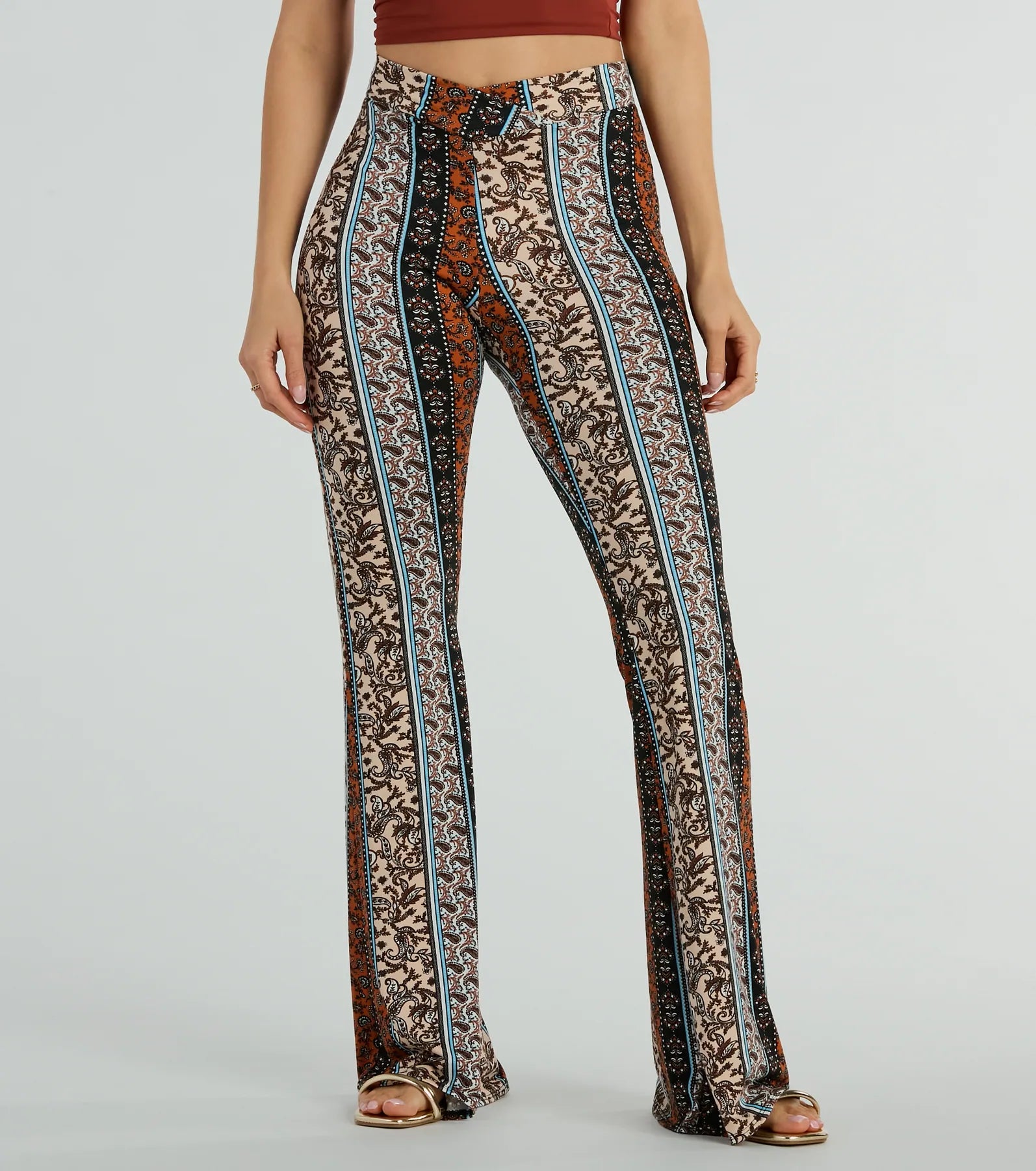 Ultimate Summer Dream Paisley Knit Flare Pants