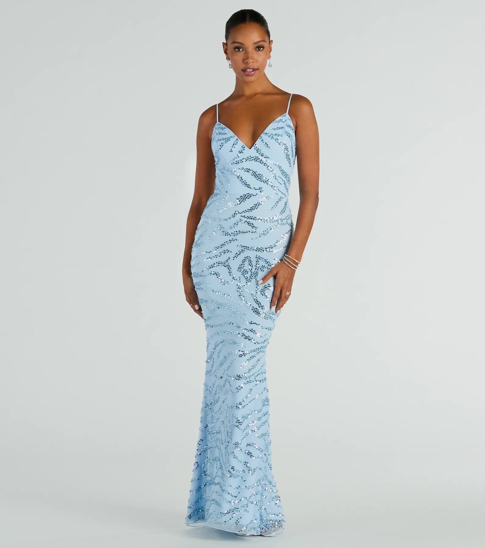 Premium Steffanie Sequin Bead Mermaid Gown for Formal Events