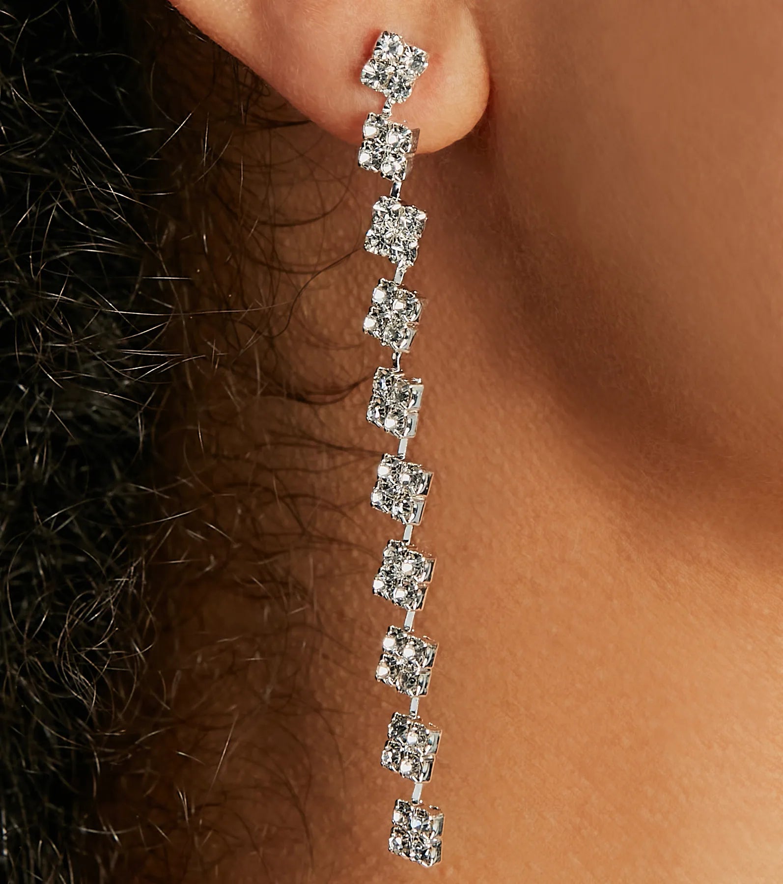 Ultimate Glam Rhinestone Drop Earrings - Sparkling Elegance