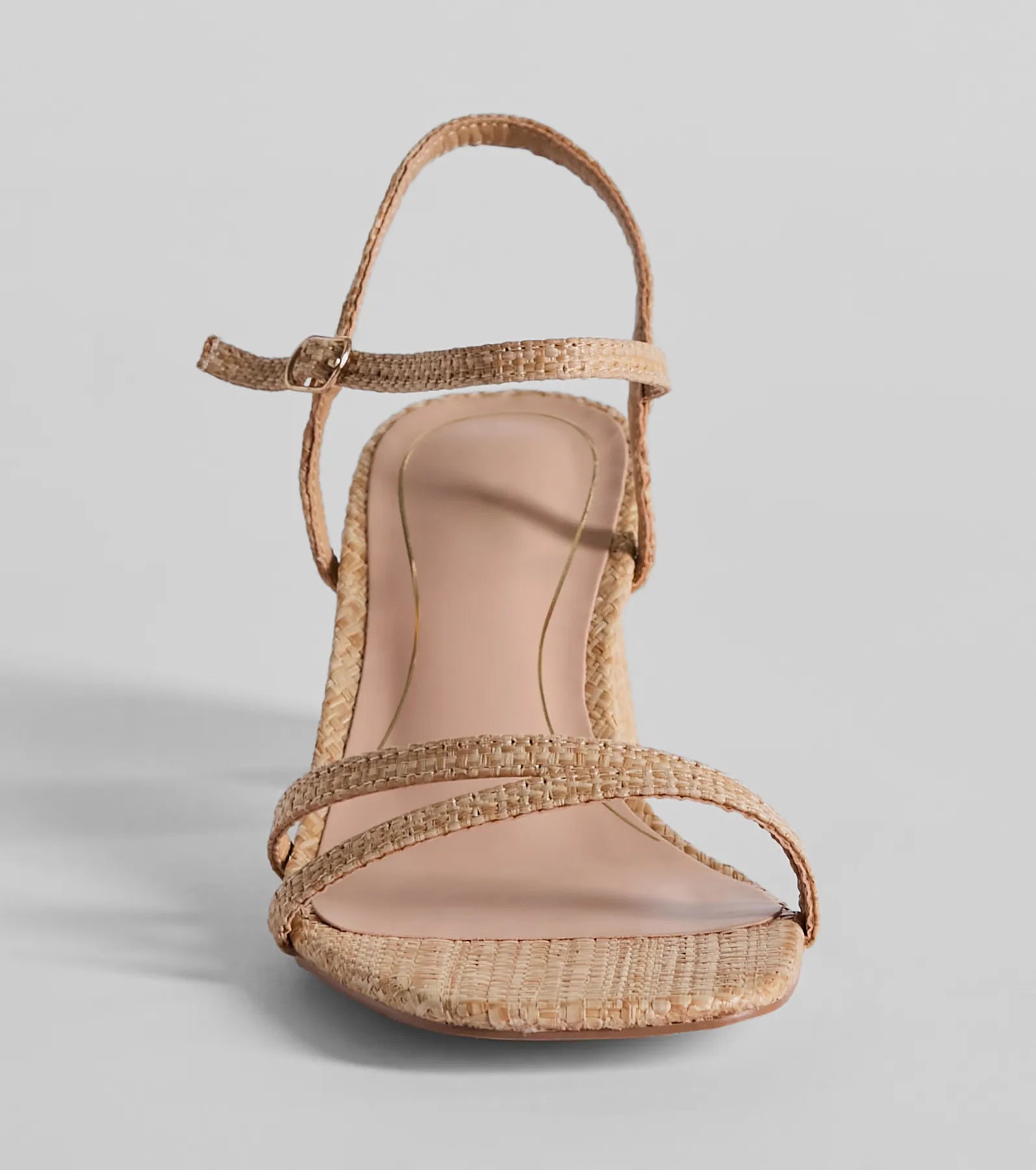 Ultimate Beachy Perfection Strappy Straw Block Heels