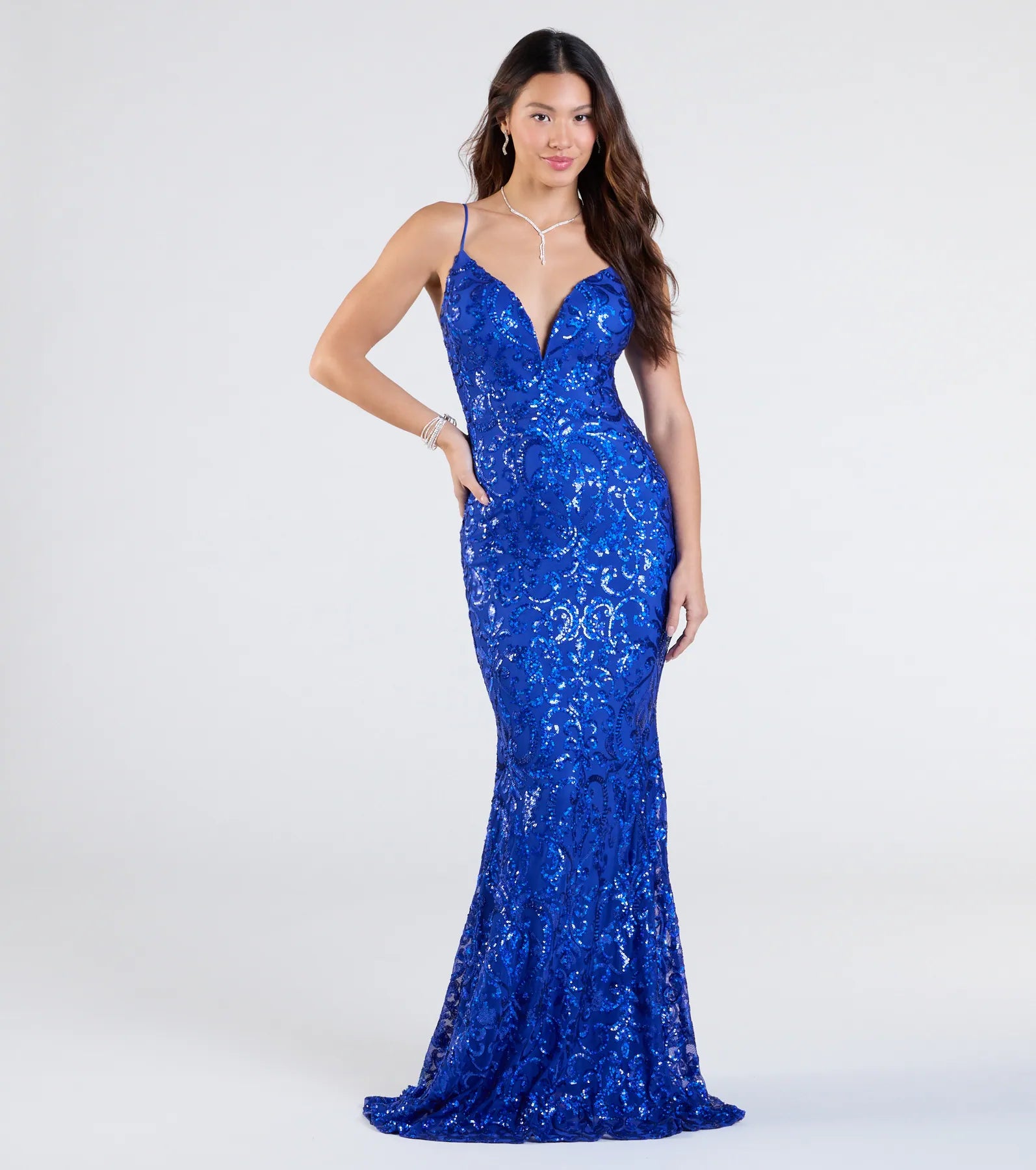 Mayva Ultimate Sparkle V-Neck Mermaid Gown