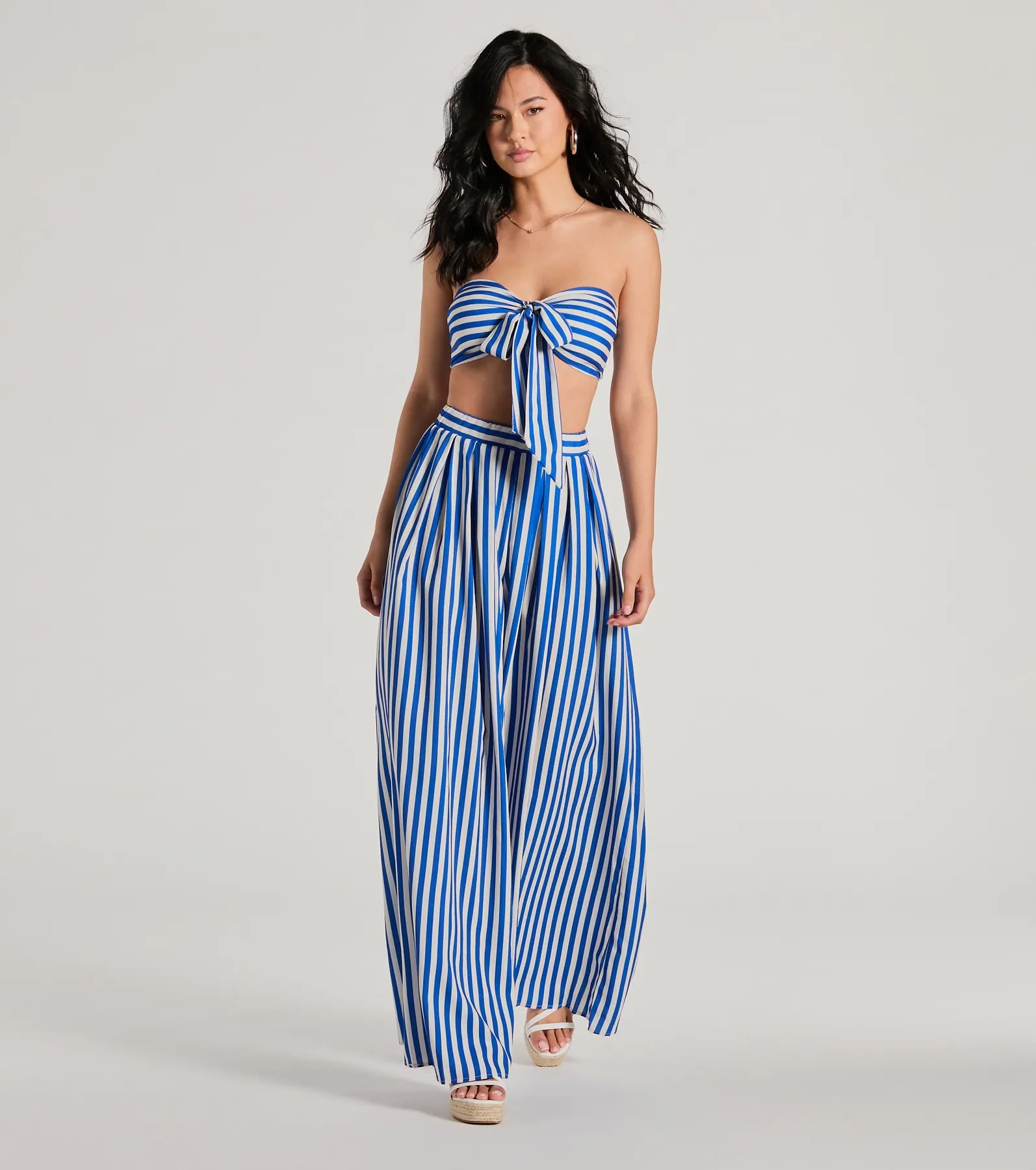 Ultimate Festive Striped Palazzo Pants - High-Rise Flowy Style