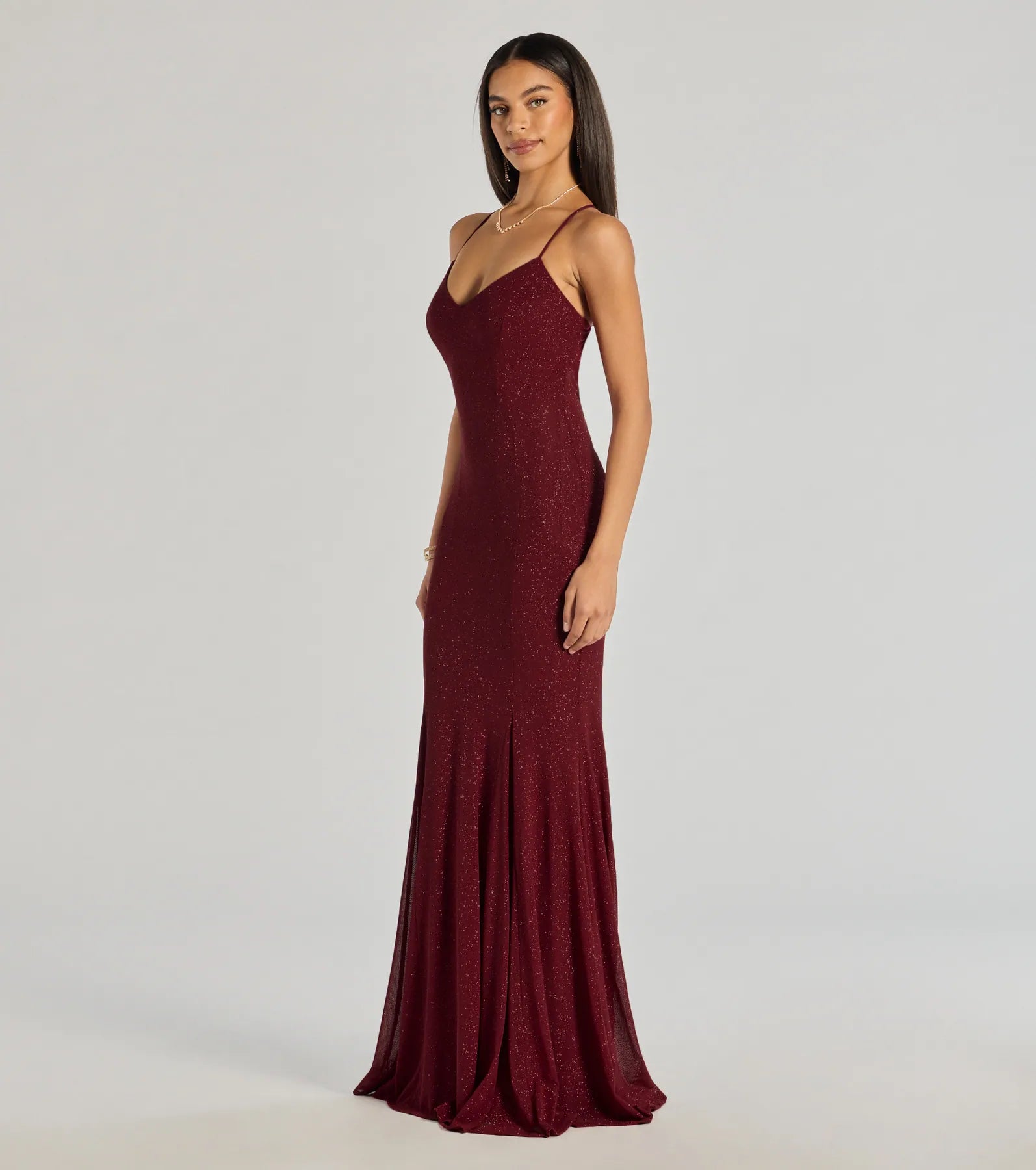 Ultimate Glamour: Sam Strappy Open Back Glitter Mermaid Dress