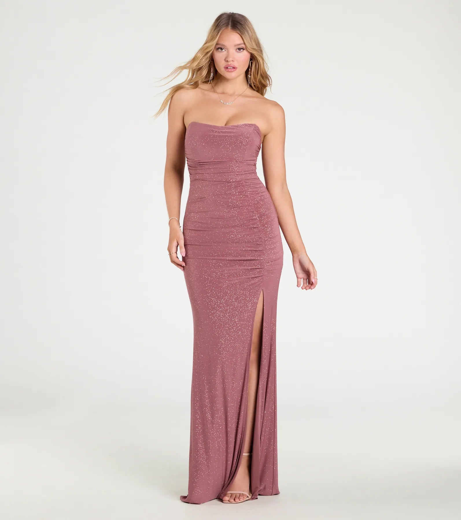 Ultimate Everly Strapless Glitter Mermaid Dress - Red Carpet Ready