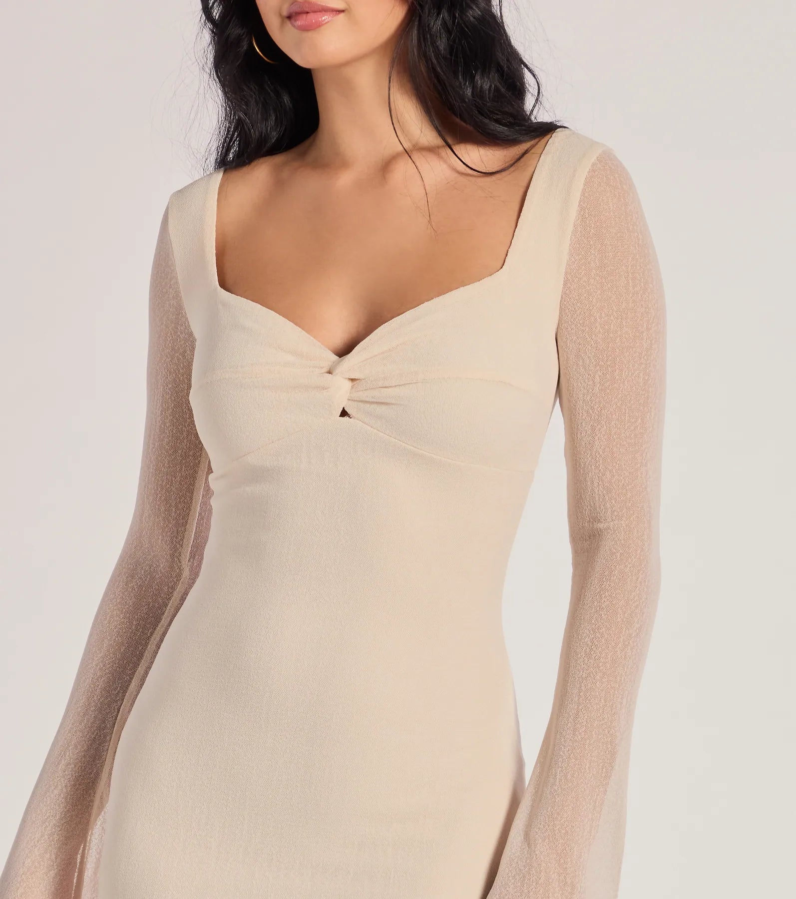 Ultimate Pretty Look Mesh Long Sleeve Mini Dress - Effortless Elegance