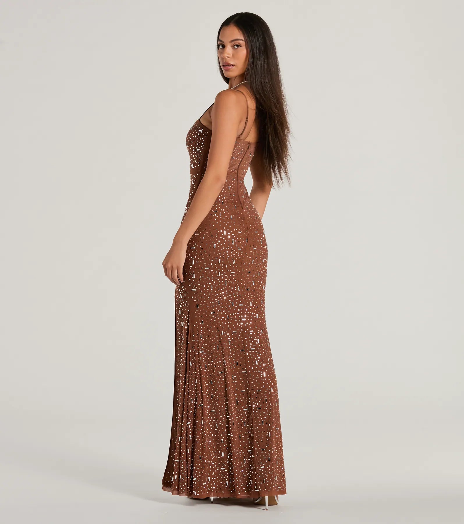 Ultimate Rhinestone Mermaid Dress - Britt Sleeveless Formal Gown