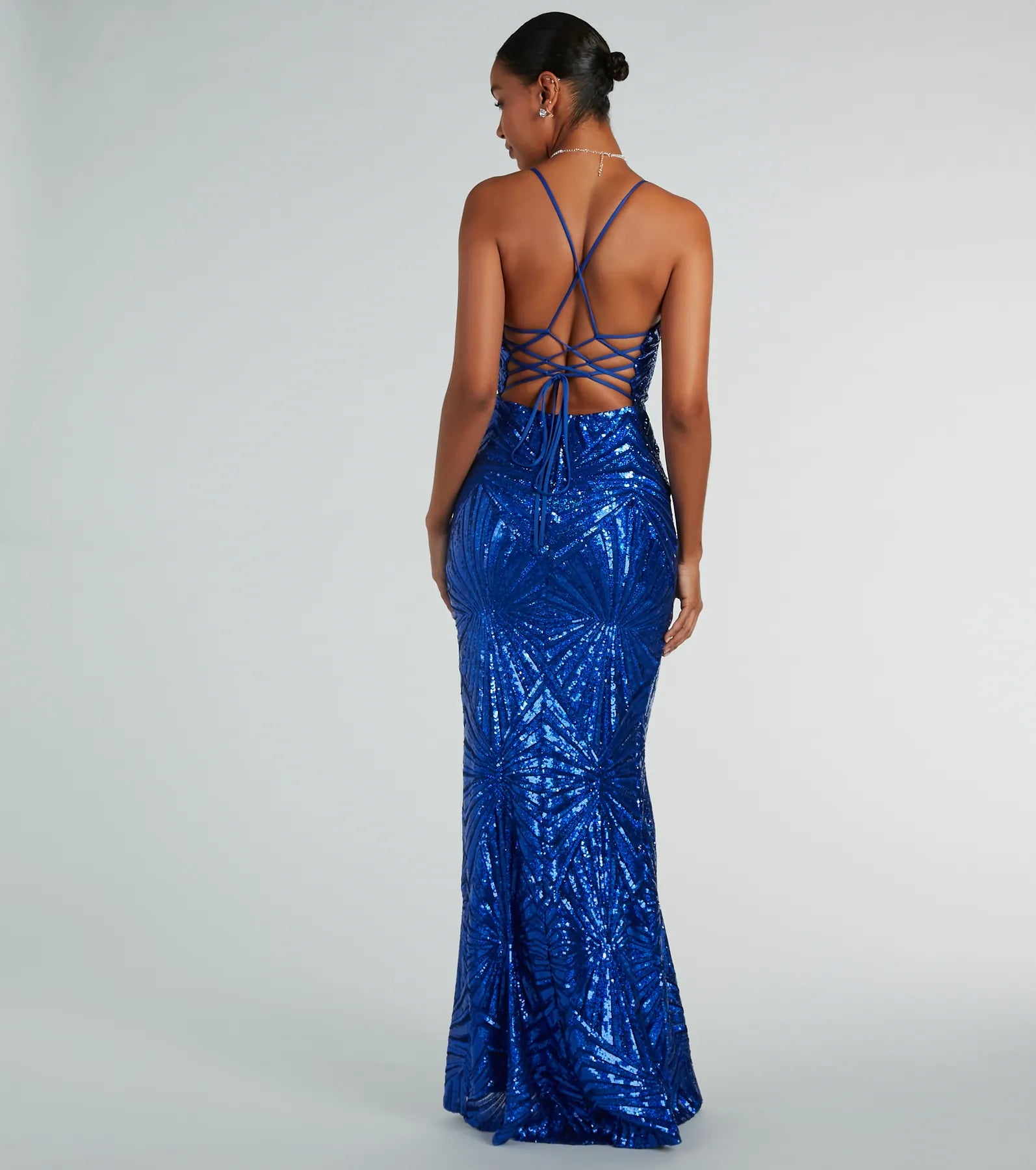 Ultimate Regina Lace-Up Mermaid Sequin Formal Dress for Prom & Special Events